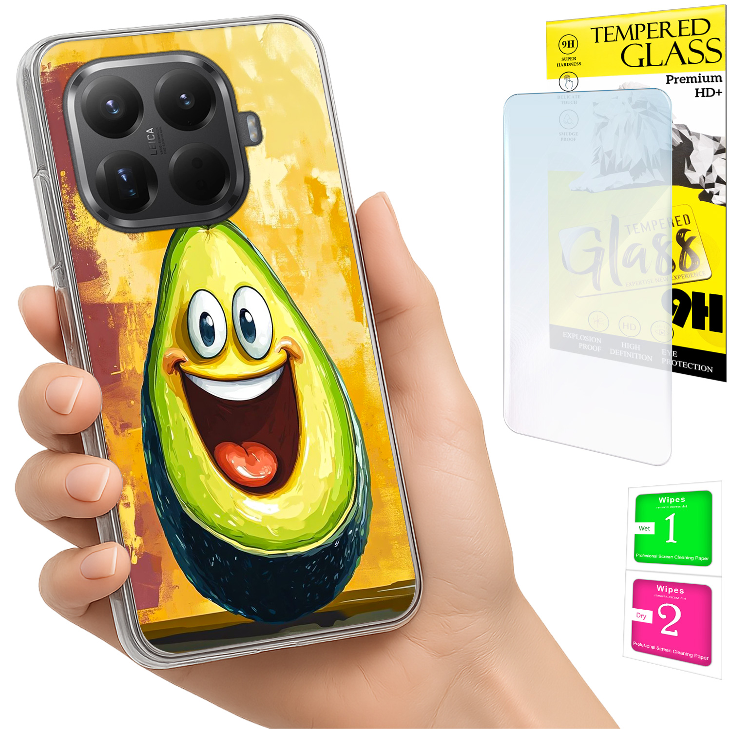 Schutzhülle Für Xiaomi 15t Pro Mit Foto-rückseite, Avocado-grafik + 9h-glas