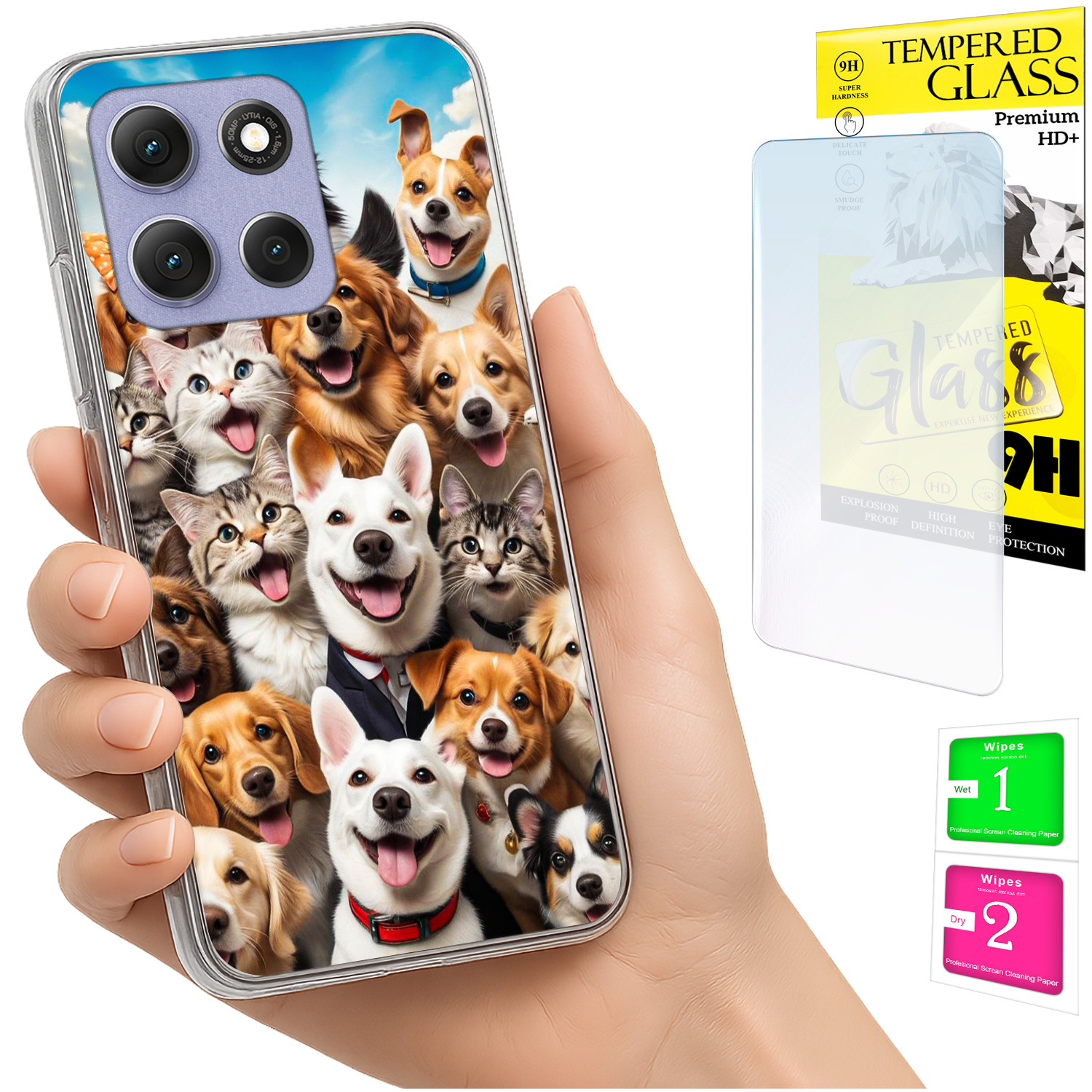 Schutzhülle Für Motorola Moto G86 Power Photo Case Rückseite Mit Hundemotiv + 9h-glas