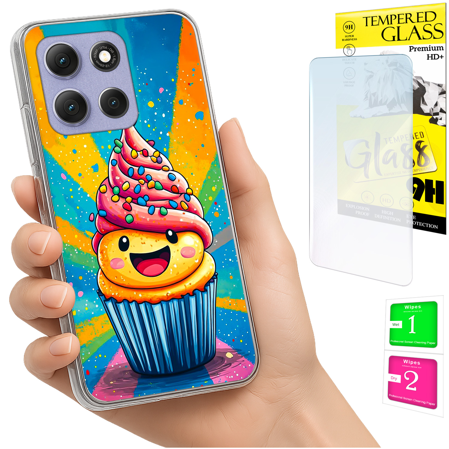 Schutzhülle Für Motorola Moto G86 Power Photo Case Cake Back + 9h Glas