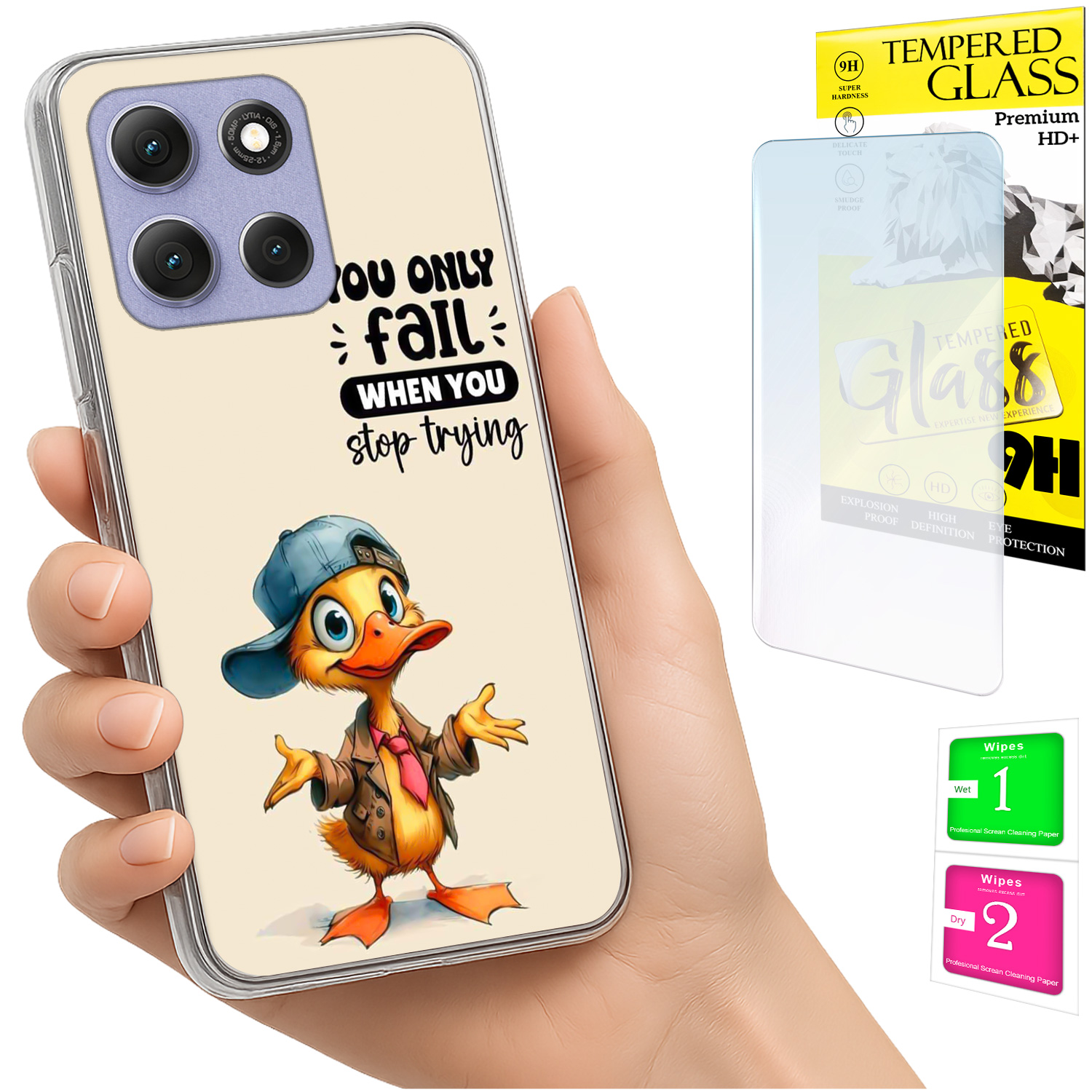 Schutzhülle Für Motorola Moto G86: Power Photo Case Duck Back + 9h Glas