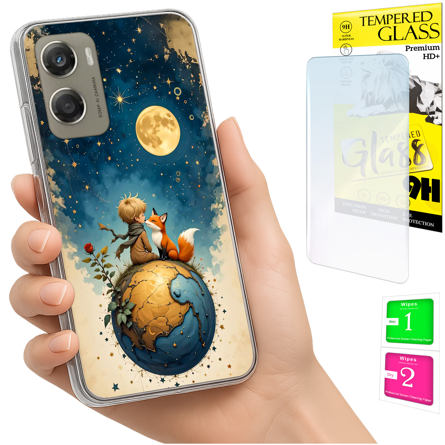 Schutzhülle Für Motorola Moto G06 / G06 Power, Rückseite Aus Lisek + Glas