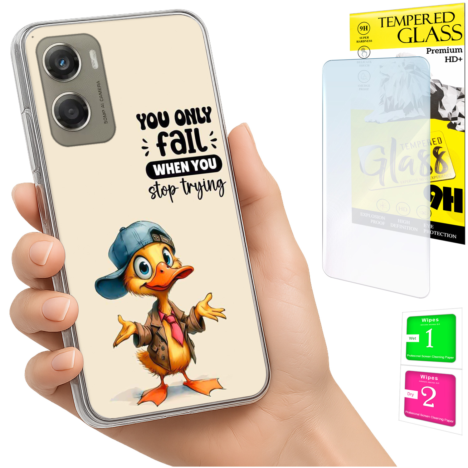 Schutzhülle Für Motorola Moto G06 / G06 Power, Rückseite Mit Duck- Und Glasabdeckung