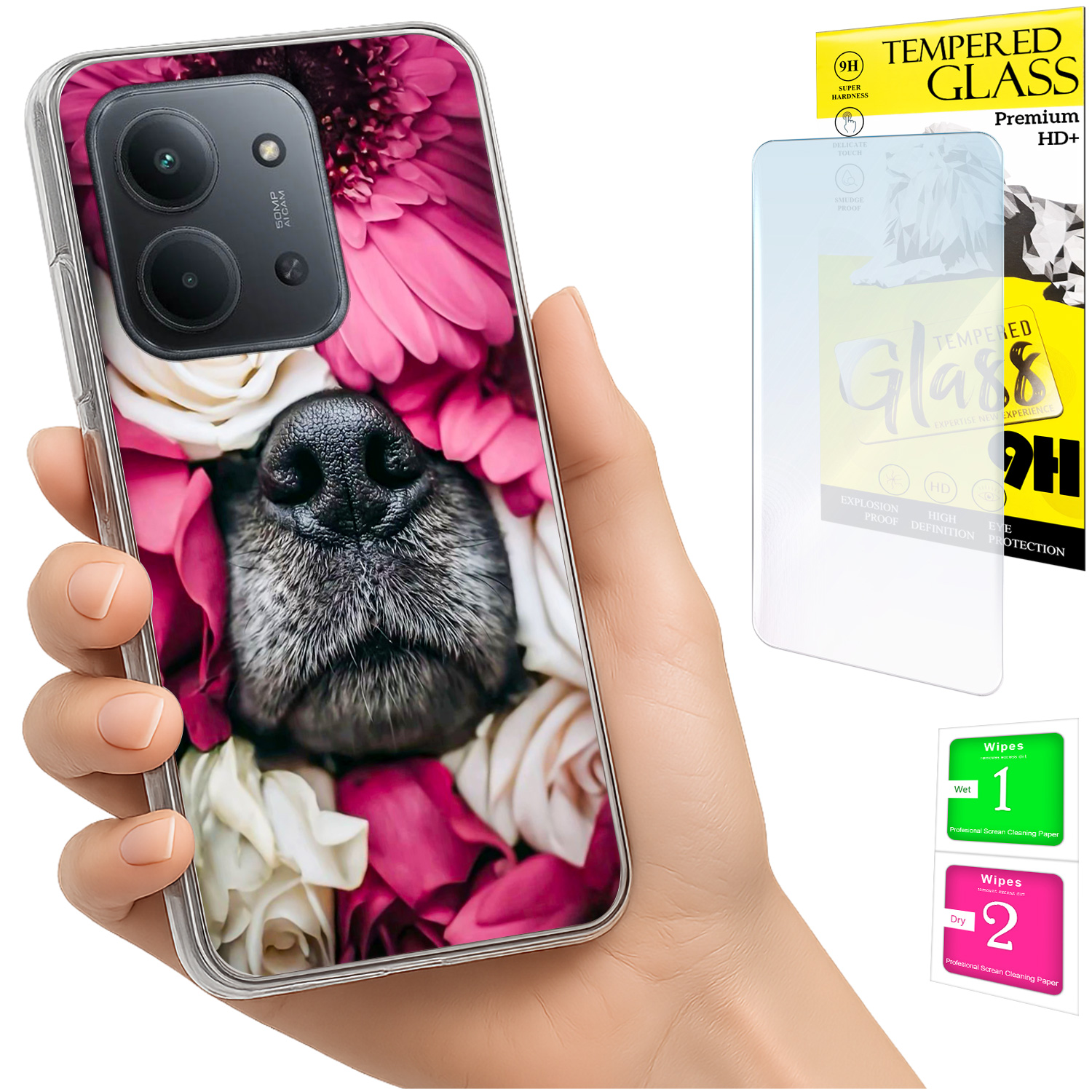 Schutzhülle Für Xiaomi Redmi 15c 5g 173 Mm / Poco C85 Mit Hundemotiv Auf Der Rückseite + 9h-glas