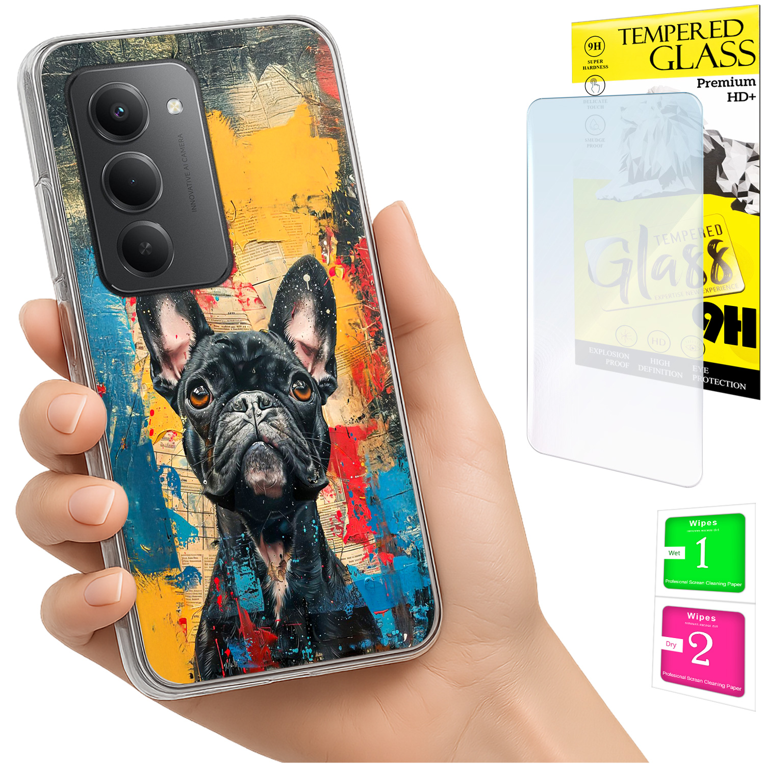 Schutzhülle Für Xiaomi Redmi 15 4g/5g (169 Mm) – Rückseite Mit Hundemotiv + Glas