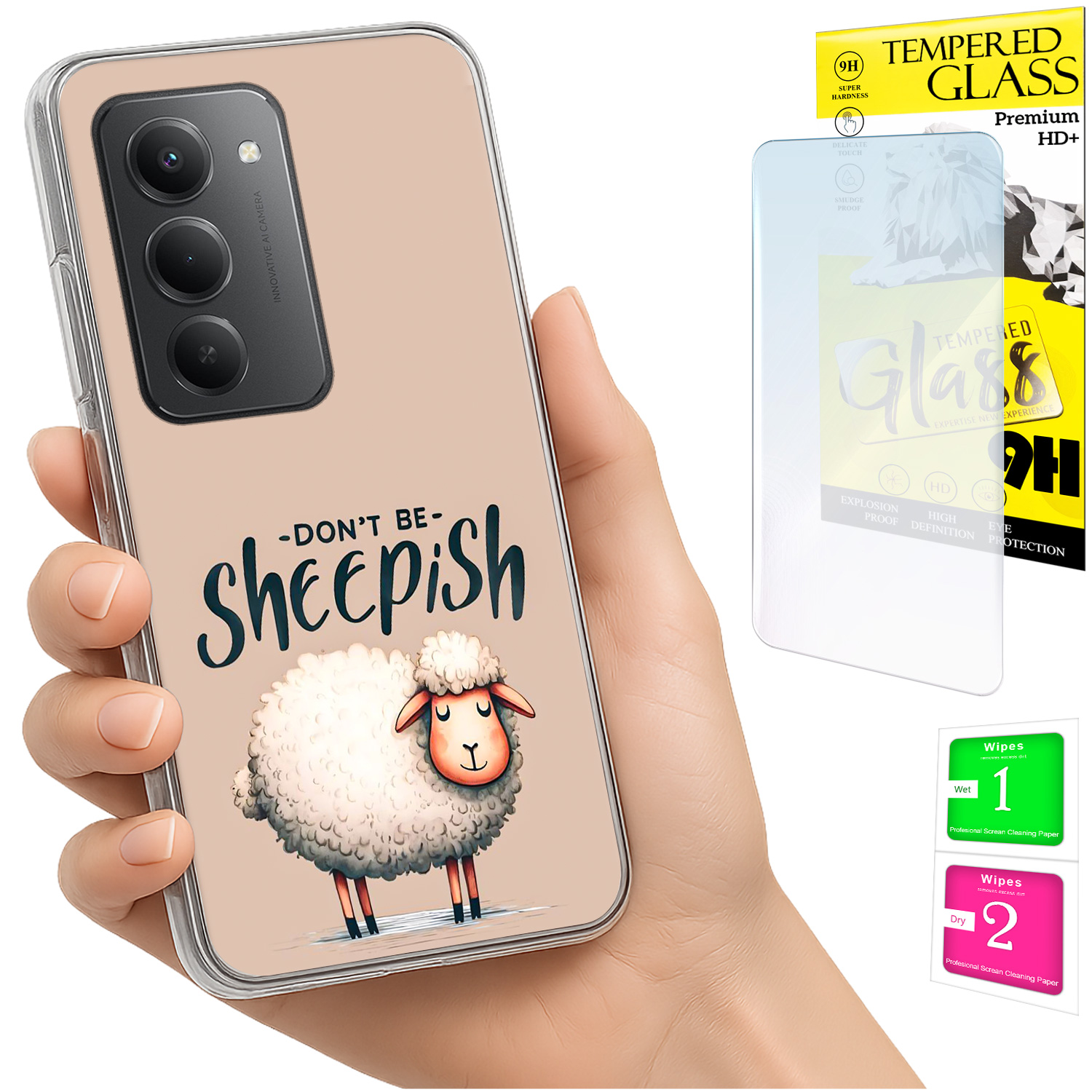 Schutzhülle Für Xiaomi Redmi 15 4g/5g (169 Mm) – Rückseite Mit Schafmotiv Und Glas
