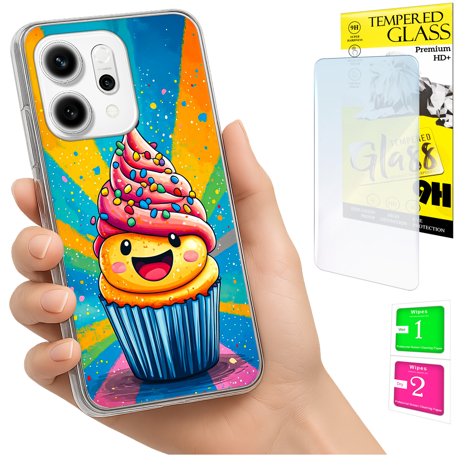Schutzhülle Für Oppo Reno 14f / 14 Fs 5g (foto-rückseite + Glas)