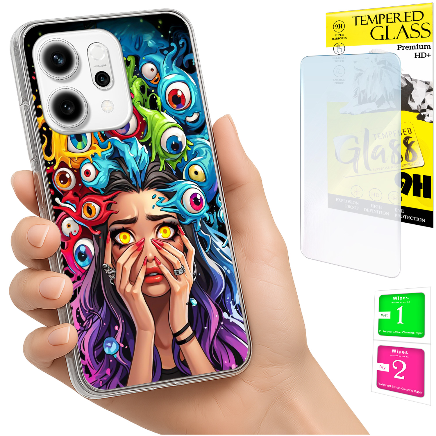 Schutzhülle Für Oppo Reno 14f / 14 Fs 5g Mit Fotofunktion Und Glasrückseite
