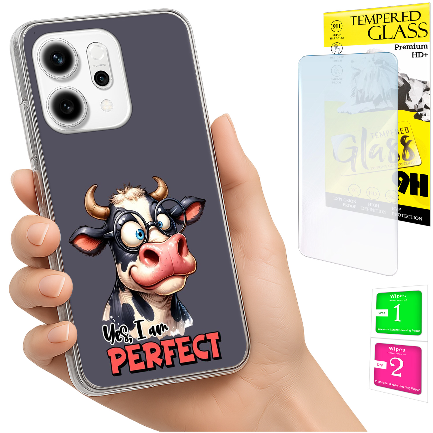 Schutzhülle Für Oppo Reno 14f / 14 Fs 5g, Foto-rückseite Mit Elefantenmotiv Und Glas