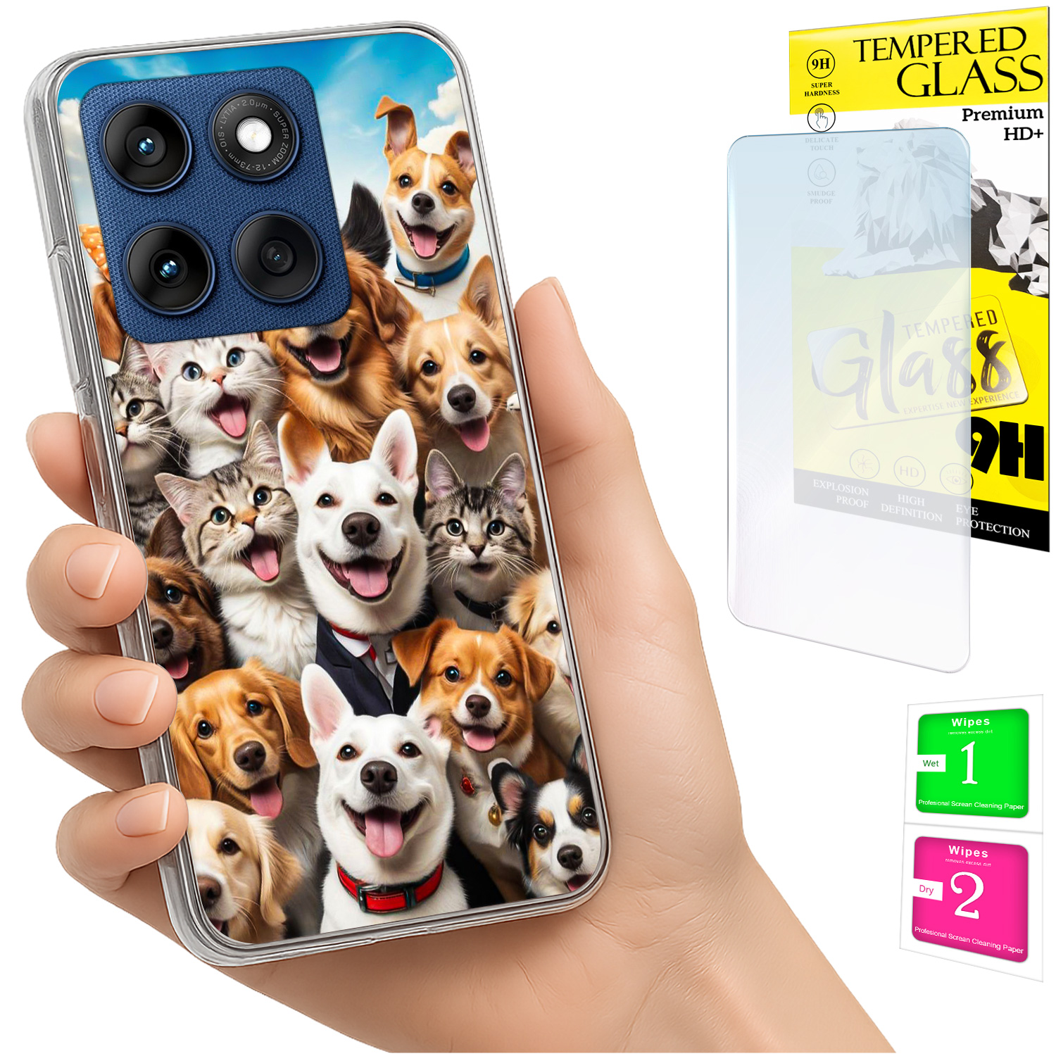 Schutzhülle Für Motorola Edge 60 Fusion / Edge 60 Foto, Rückseite Mit Hundemotiv Und Glas