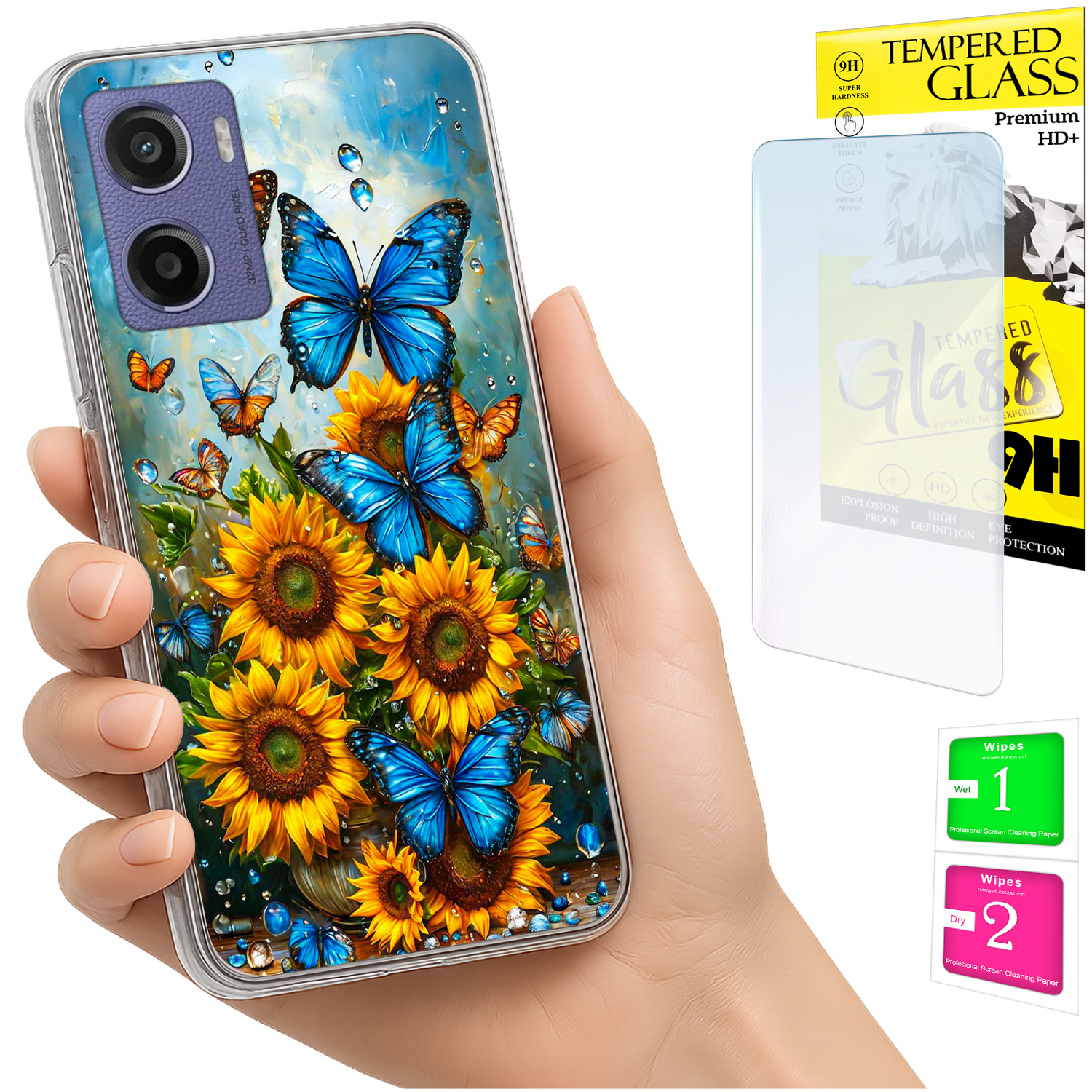 Schutzhülle Für Motorola Moto E15 / Moto G05: Foto-rückseite Mit Schmetterlingsglas