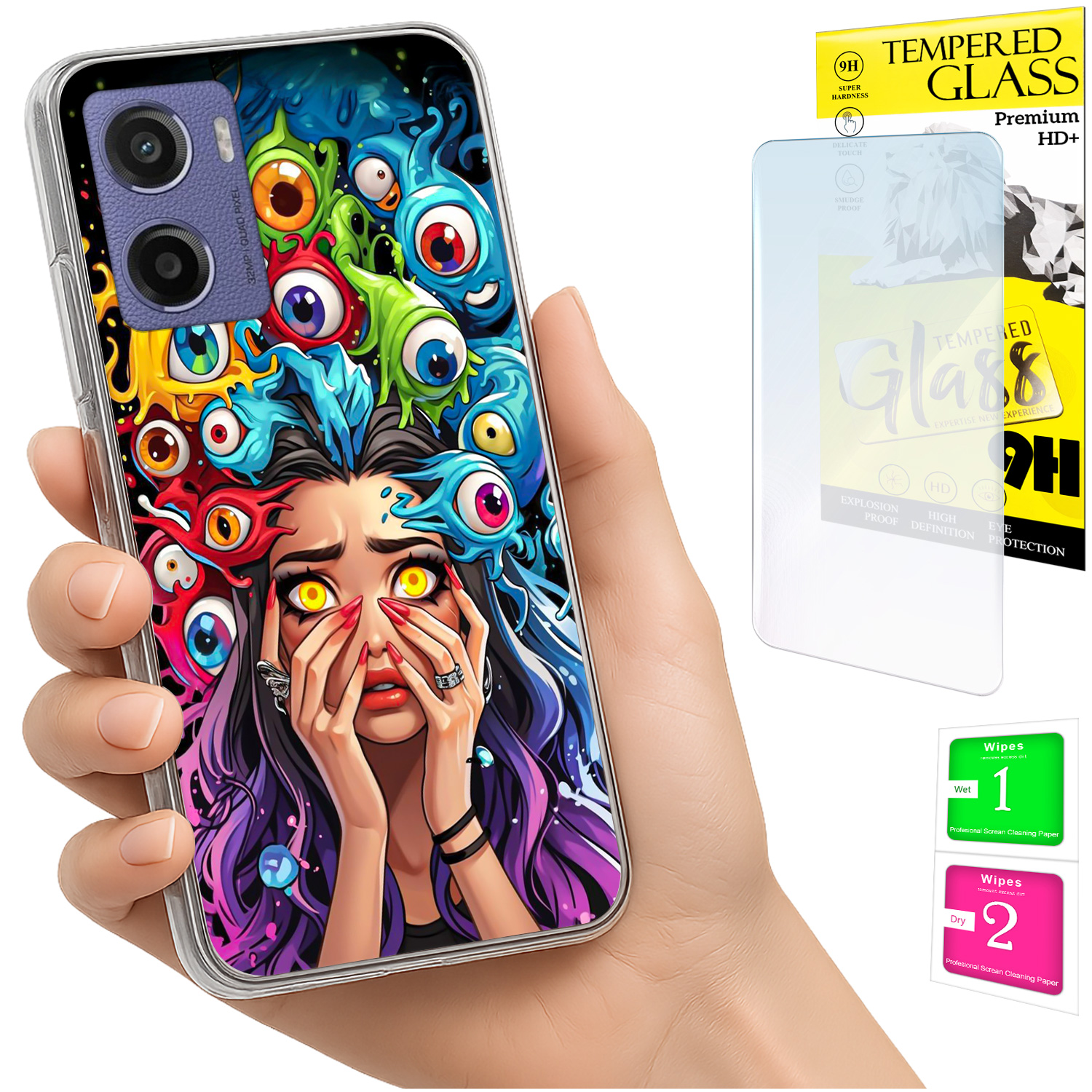 Schutzhülle Für Motorola Moto E15 / Moto G05 Mit Glasaugen