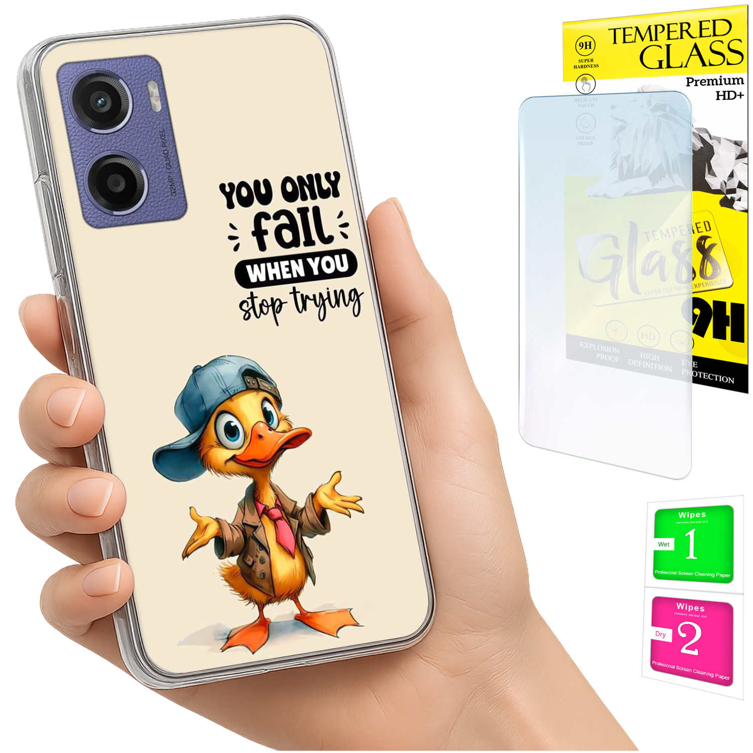 Schutzhülle Für Motorola Moto E15 / Moto G05, Rückseite Aus Duck Glass