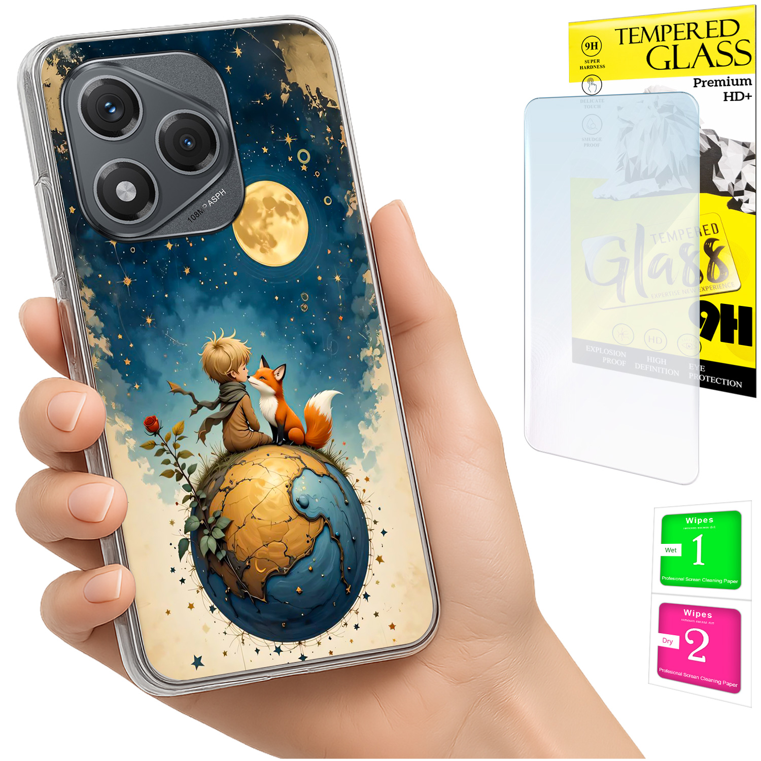 Schutzhülle Für Honor 400 Lite Mit Foto-rückseite, Lisek-grafik Und 9h-glas
