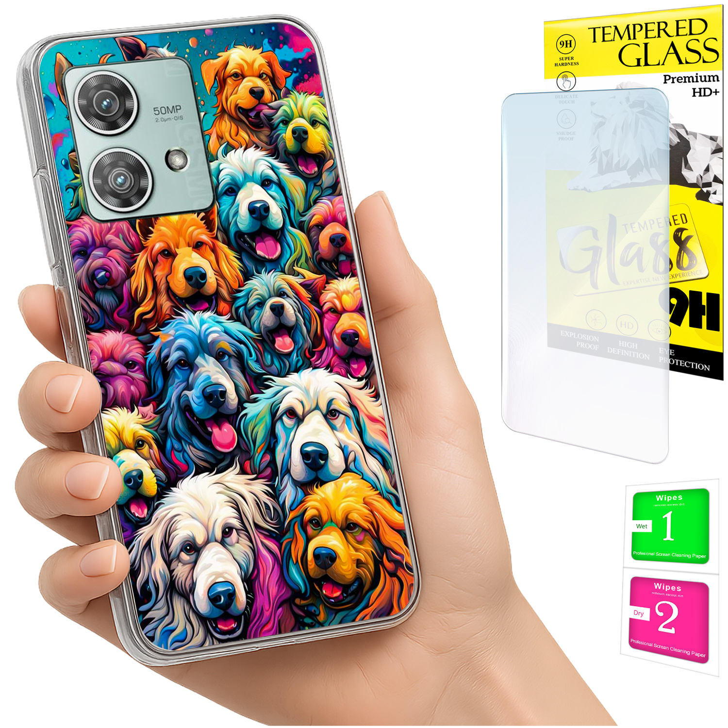 Schutzhülle Für Motorola Edge 40 Neo Fotohülle Mit Rückseite Aus Psy + 9h-glas