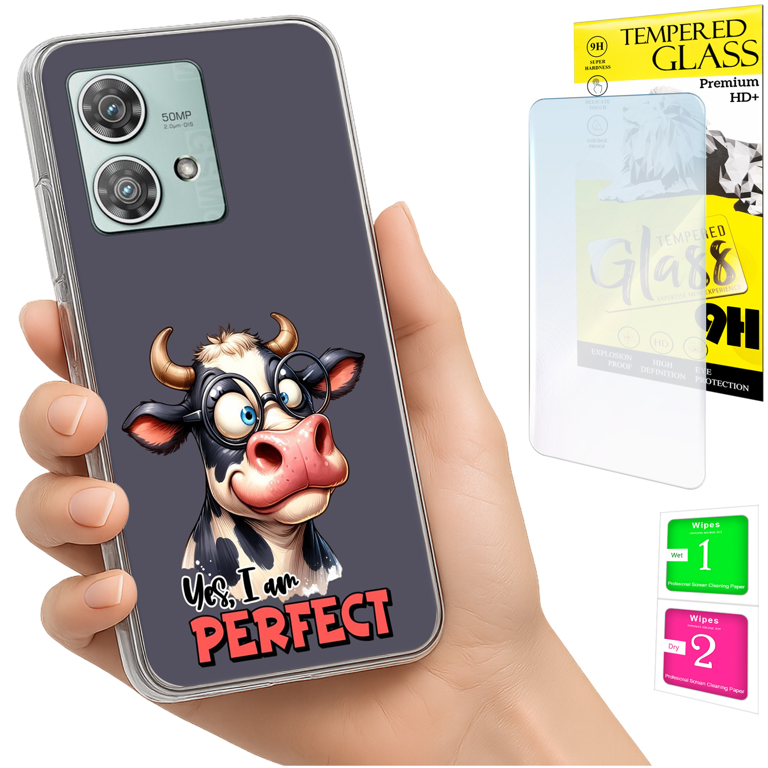 Schutzhülle Für Motorola Edge 40 Neo: Foto-rückseite Mit Elefantenmotiv + 9h-glas