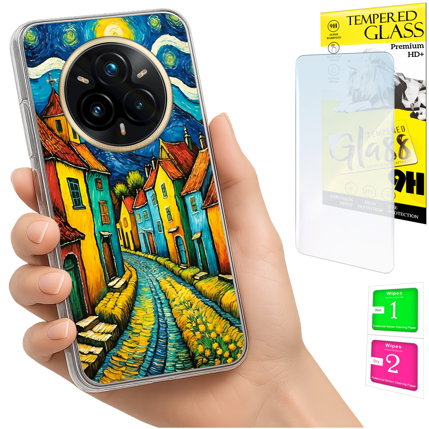Schutzhülle Für Realme 14 Pro+ 5g / 14 Pro Plus 5g Fotohülle Rückseite Art + Glas