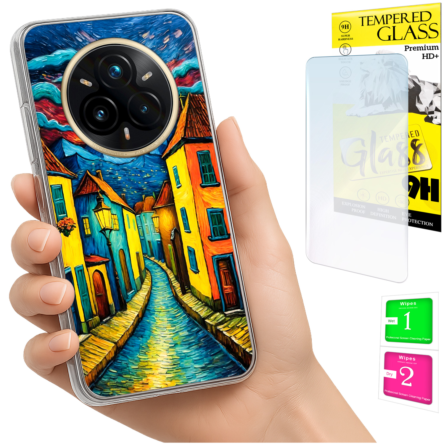 Schutzhülle Für Realme 14 Pro+ 5g / 14 Pro Plus 5g: Foto-rückseite Mit Kunstmotiv Und Glas