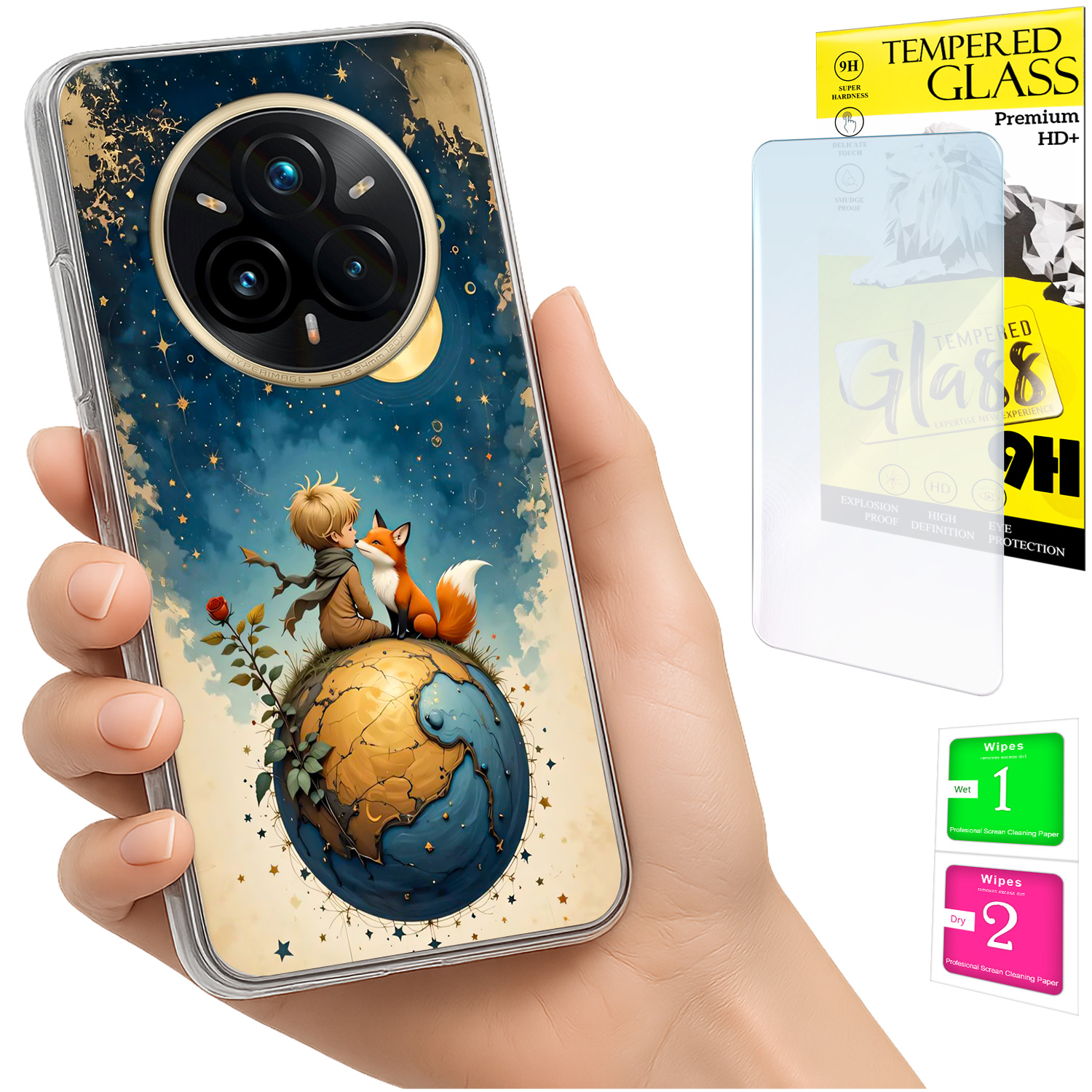 Schutzhülle Für Realme 14 Pro+ 5g / 14 Pro Plus 5g Fotohülle Rückseite Lisek + Glas