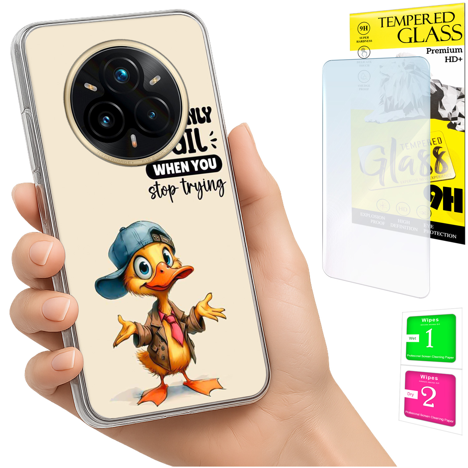 Schutzhülle Für Realme 14 Pro+ 5g / 14 Pro Plus 5g Fotohülle Mit Duck- Und Glasrückseite