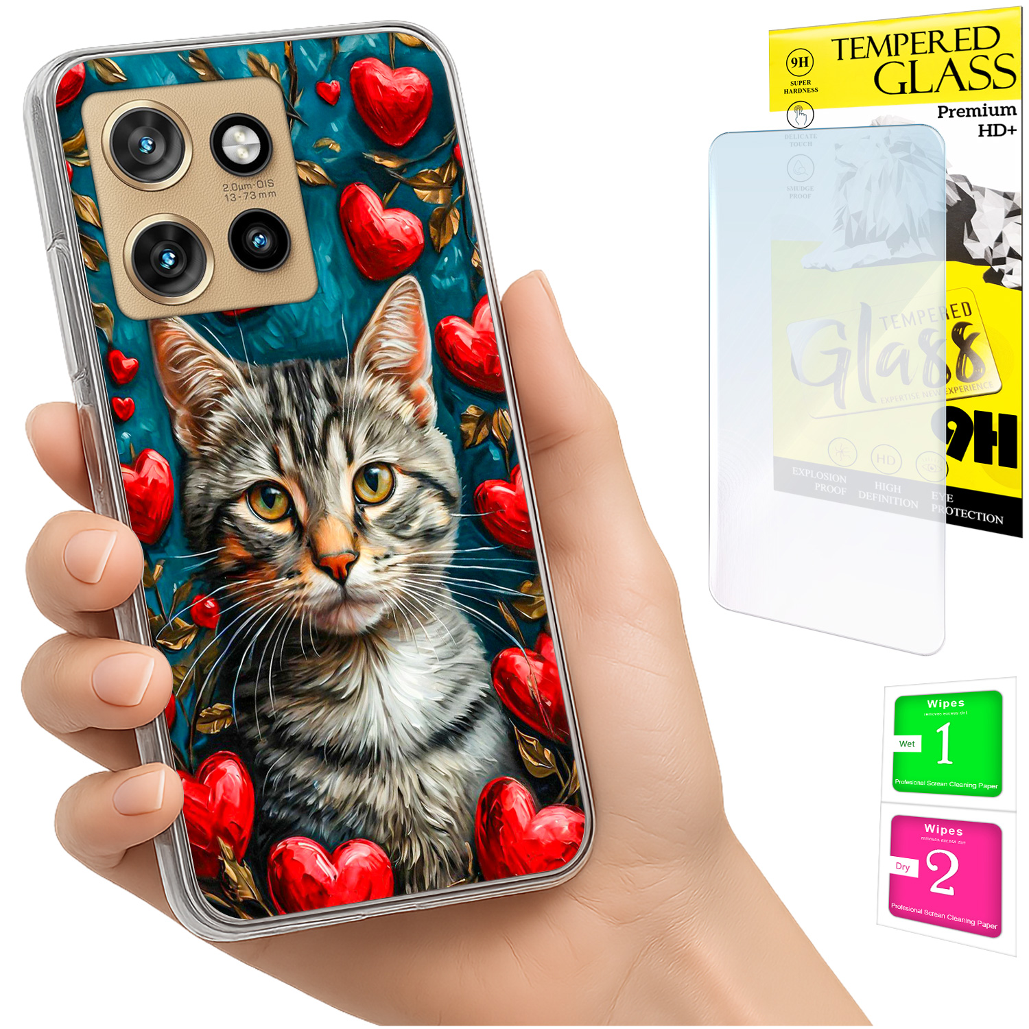 Schutzhülle Für Motorola Edge 50 Neo: Foto-rückseite Mit Kitten-motiv + 9h-glas