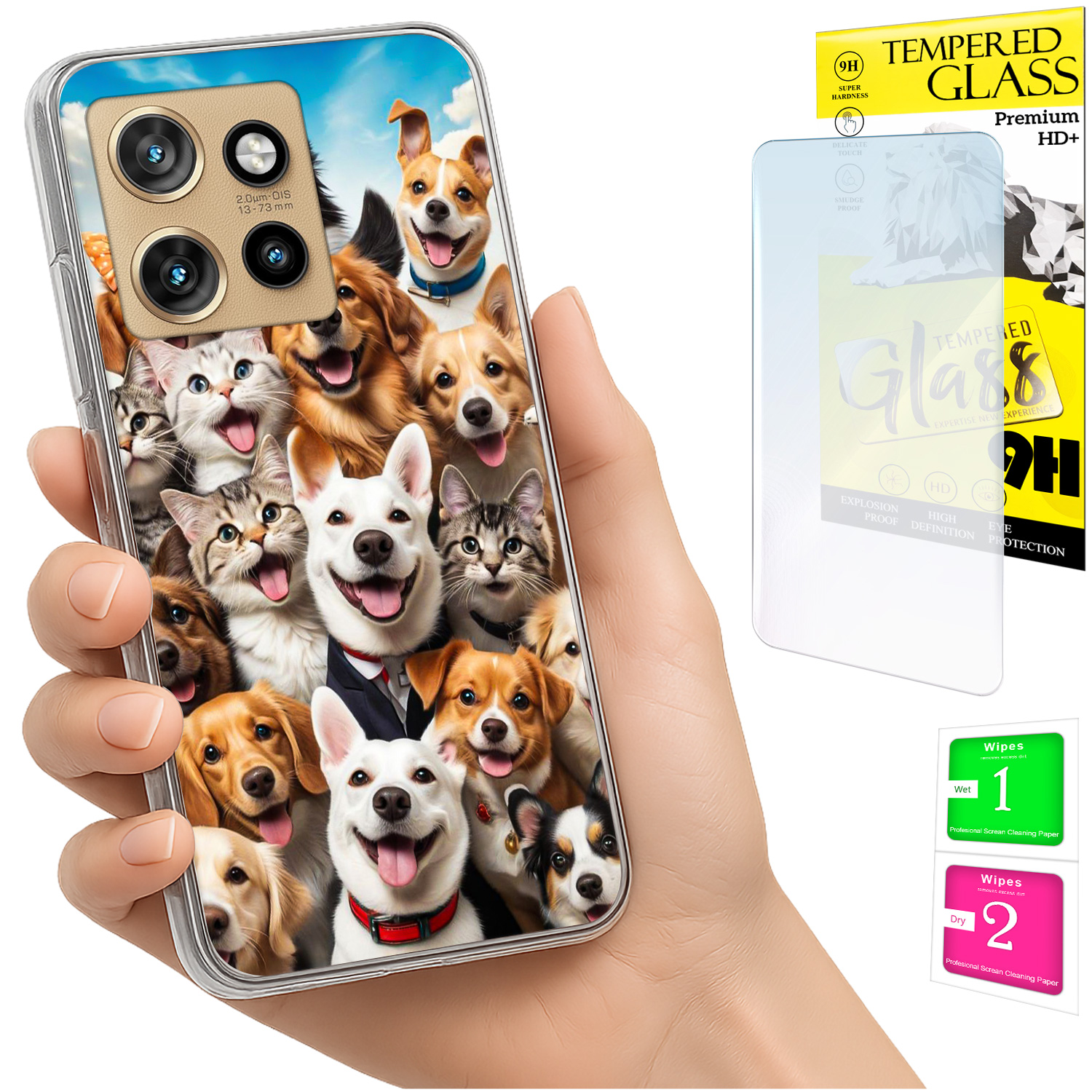 Schutzhülle Für Motorola Edge 50 Neo: Foto-rückseite Mit Hundemotiv + 9h-glas