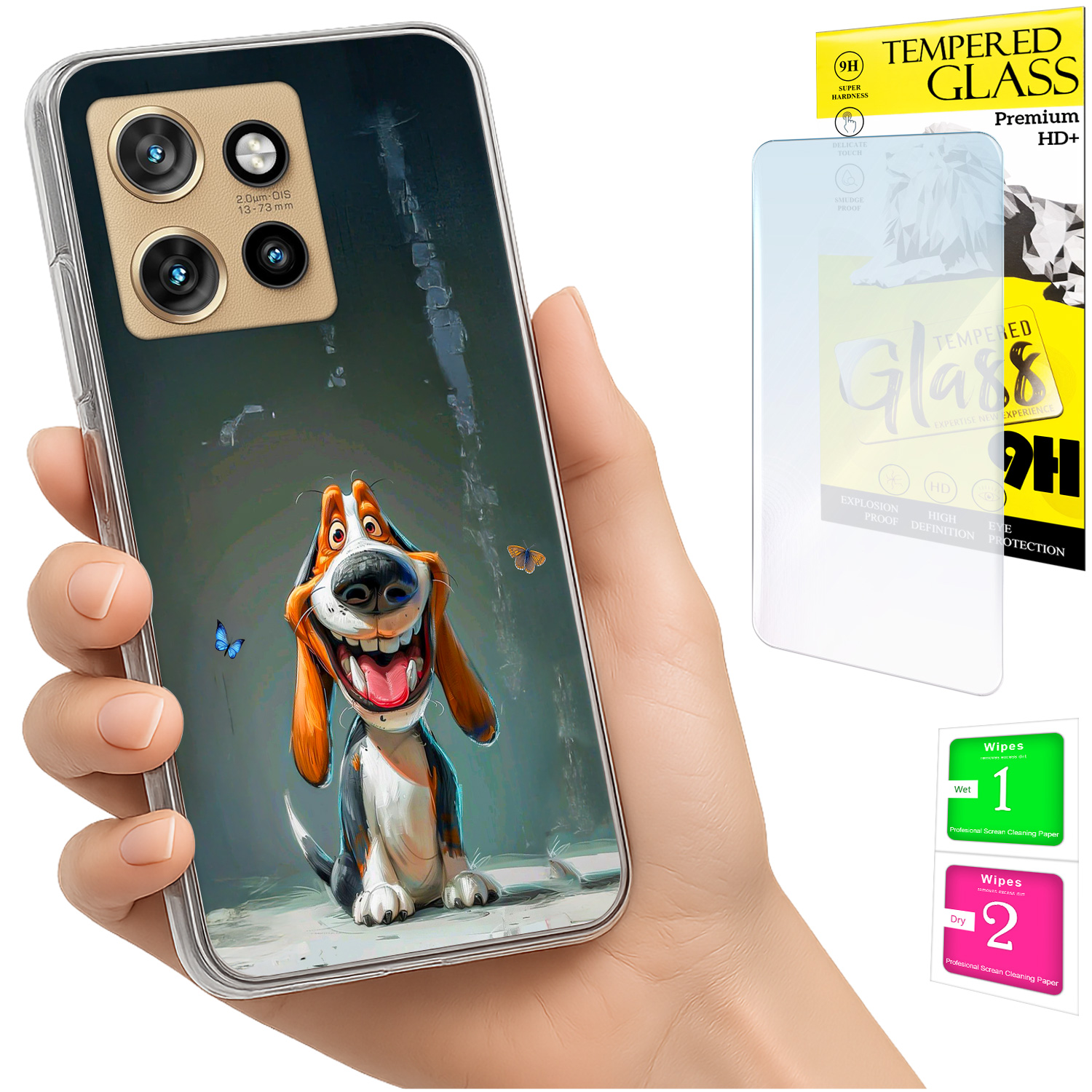 Schutzhülle Für Motorola Edge 50 Neo: Fotohülle Mit Hundemotiv Und 9h-glas