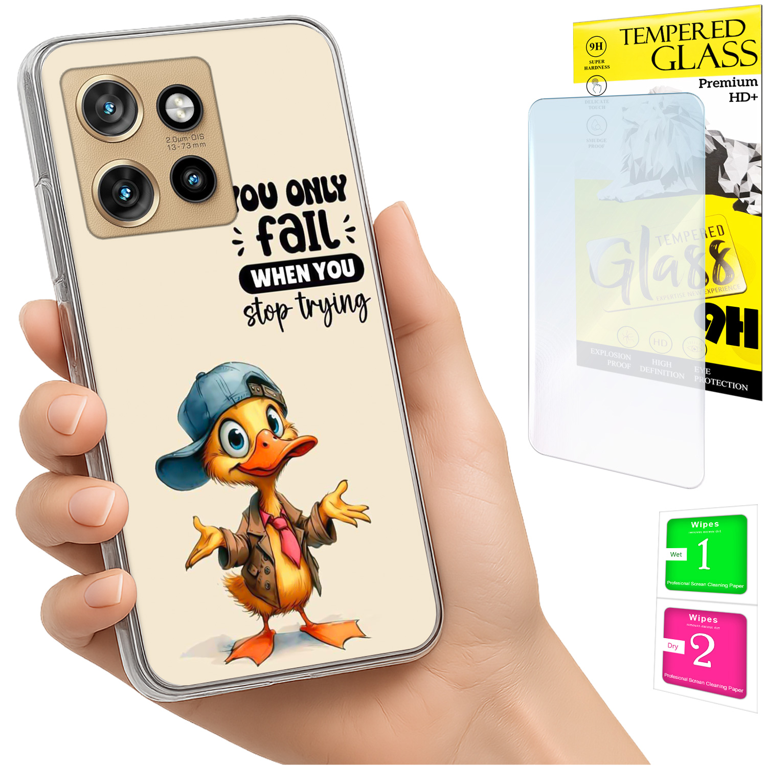 Schutzhülle Für Motorola Edge 50 Neo: Fotohülle Mit Entenrückseite Und 9h-glas