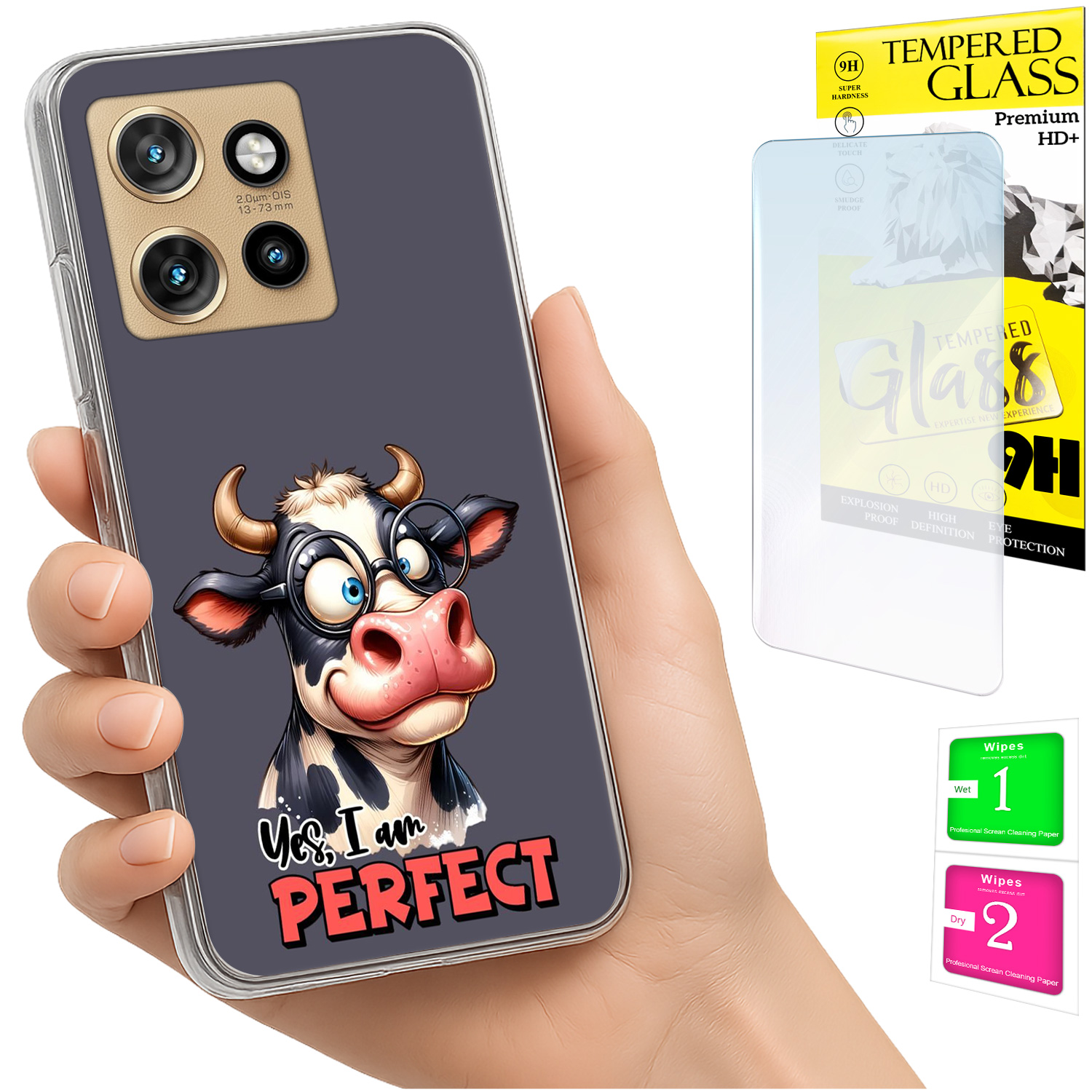 Schutzhülle Für Motorola Edge 50 Neo: Foto-rückseite Mit Elefantenmotiv + 9h-glas