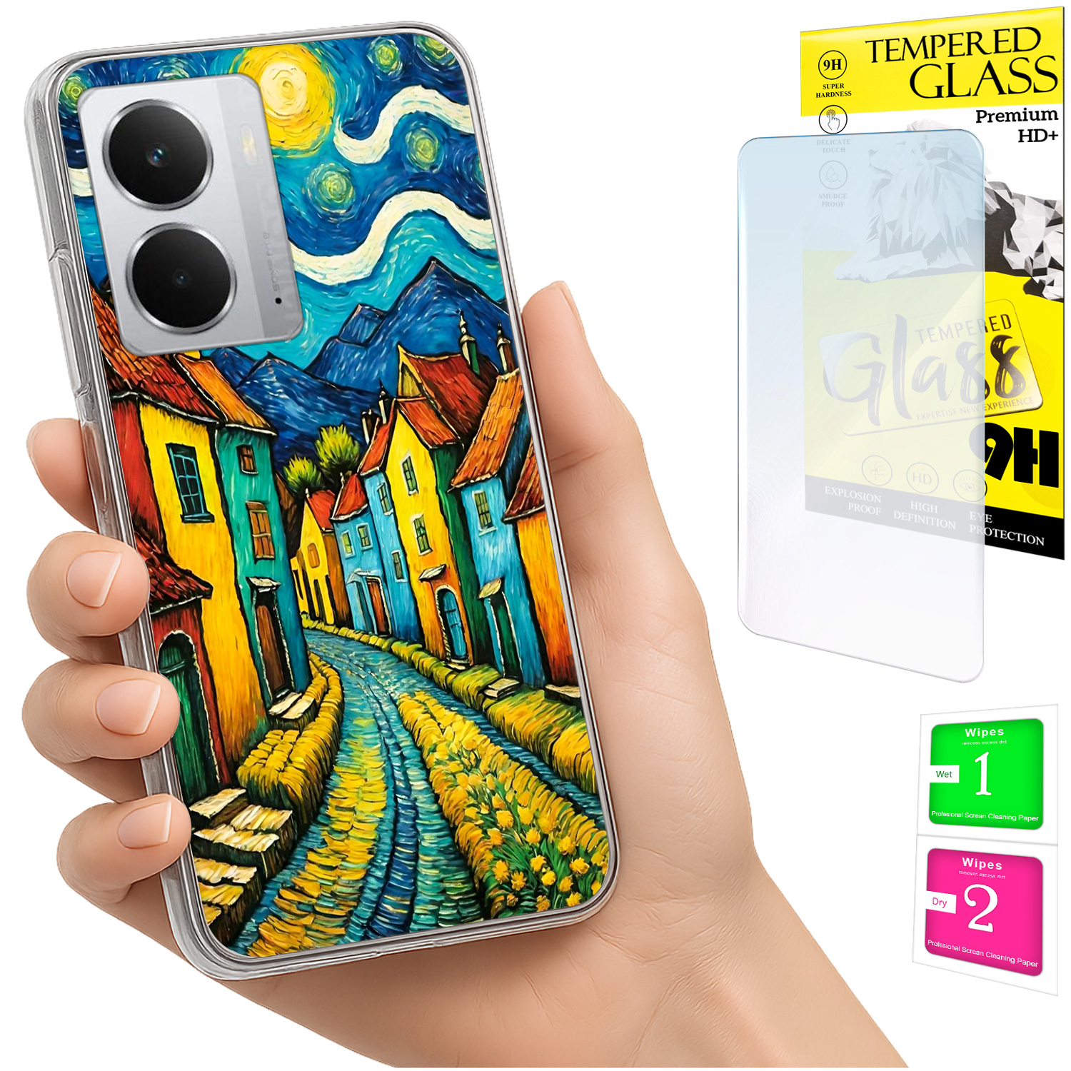 Schutzhülle Für Realme 14 5g / 14t 5g Mit Foto-rückseite (art) Und 9h-glas