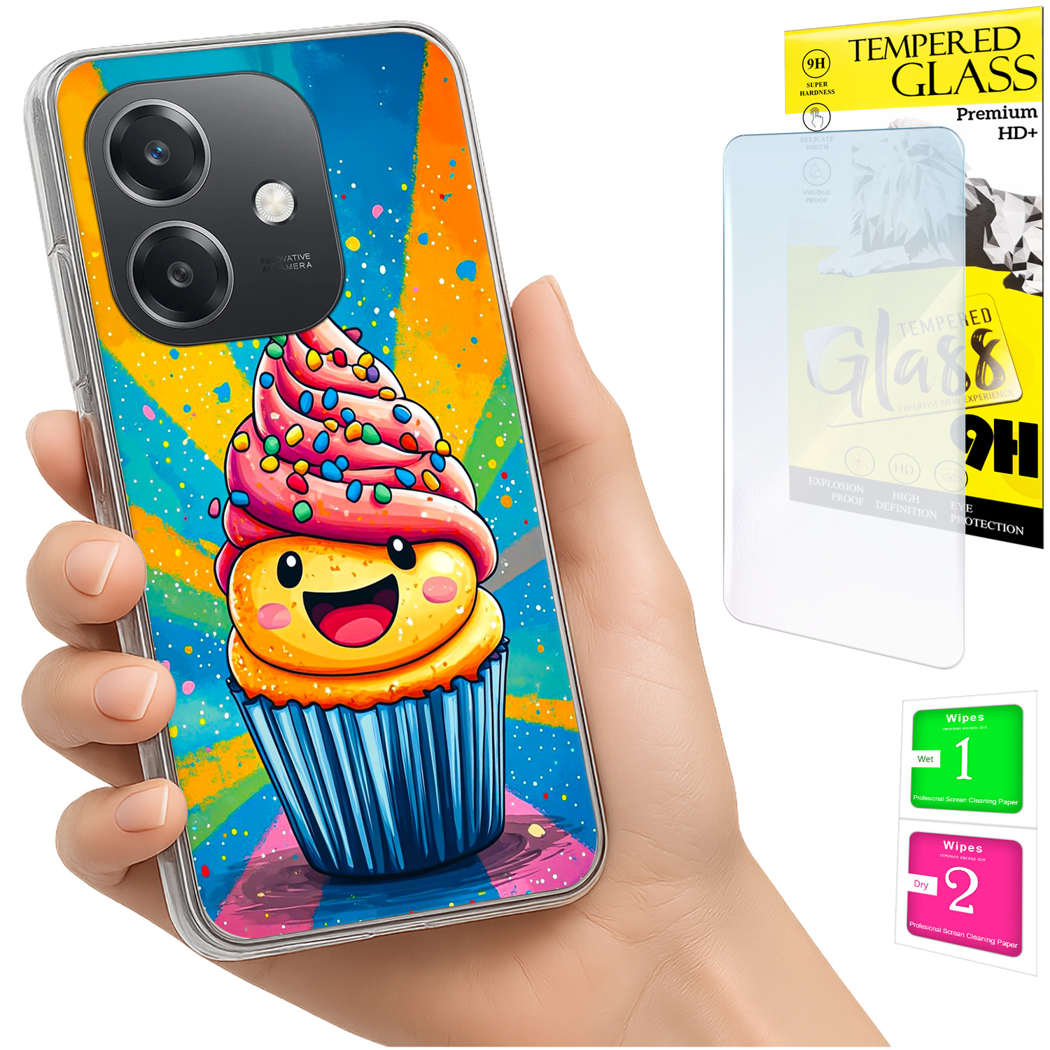 Schutzhülle Für Oppo A40 / A40m / A60 5g (foto-rückseite + Glas)