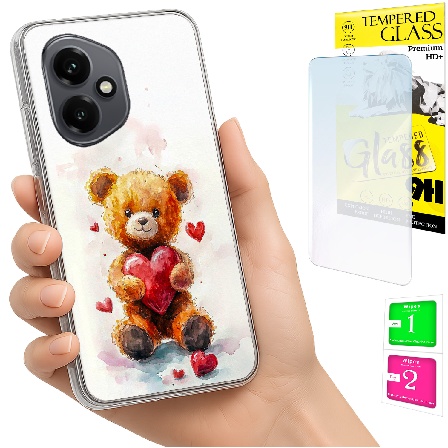Schutzhülle Für Honor X7d / 400 Smart Photo Case Rückseite Teddybär + 9h-glas