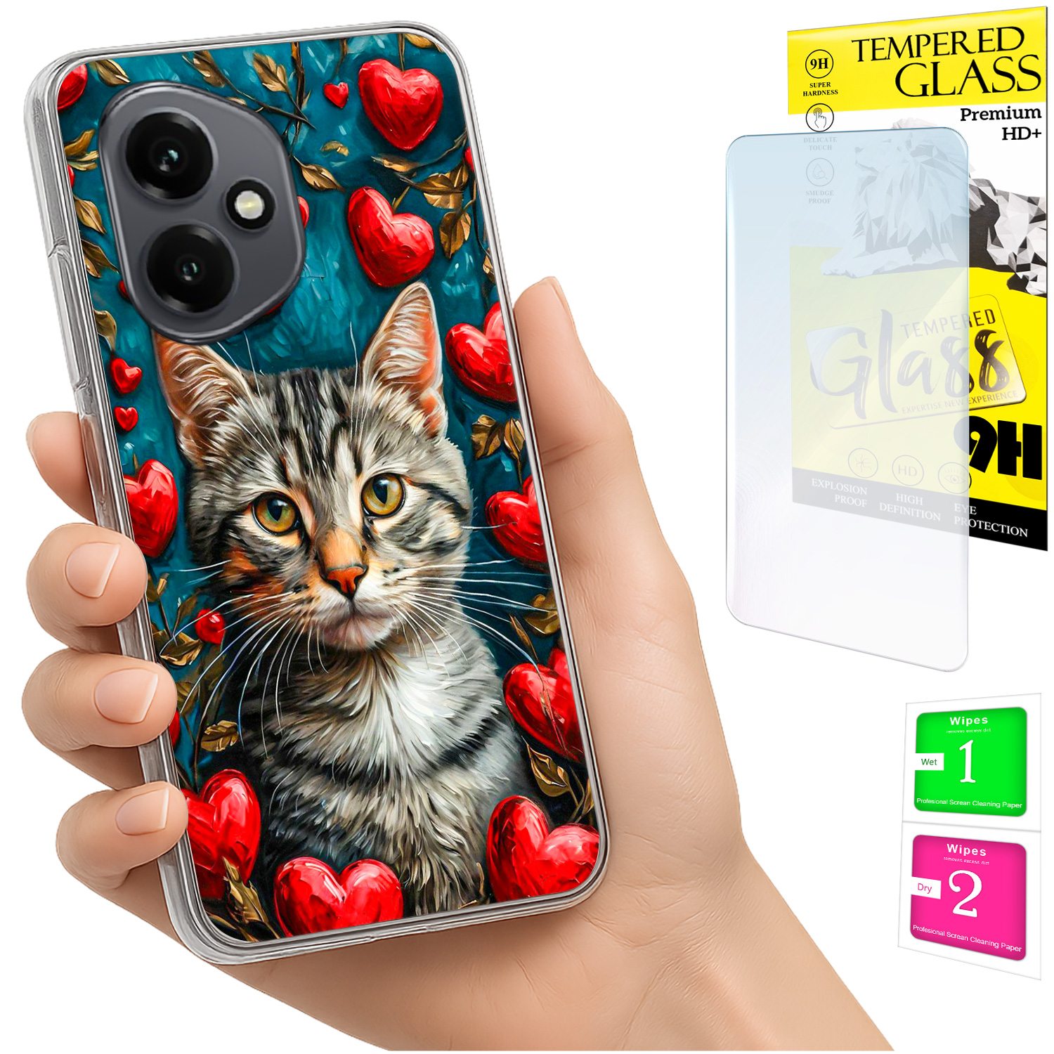 Schutzhülle Für Honor X7d / 400 Smart Photo Case Back Kitten + 9h-glas