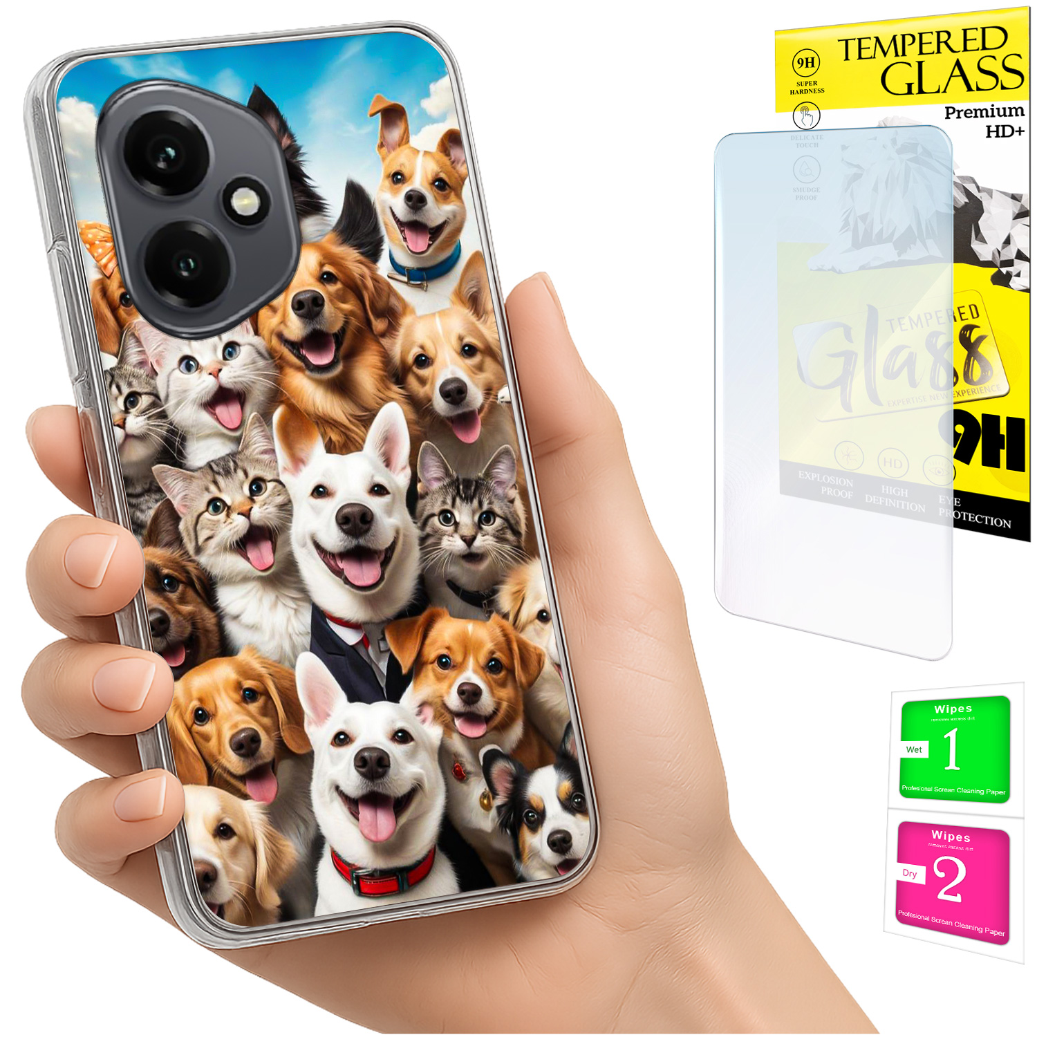 Schutzhülle Für Honor X7d / 400 Smart Photo Case Rückseite Mit Hundemotiv + 9h-glas