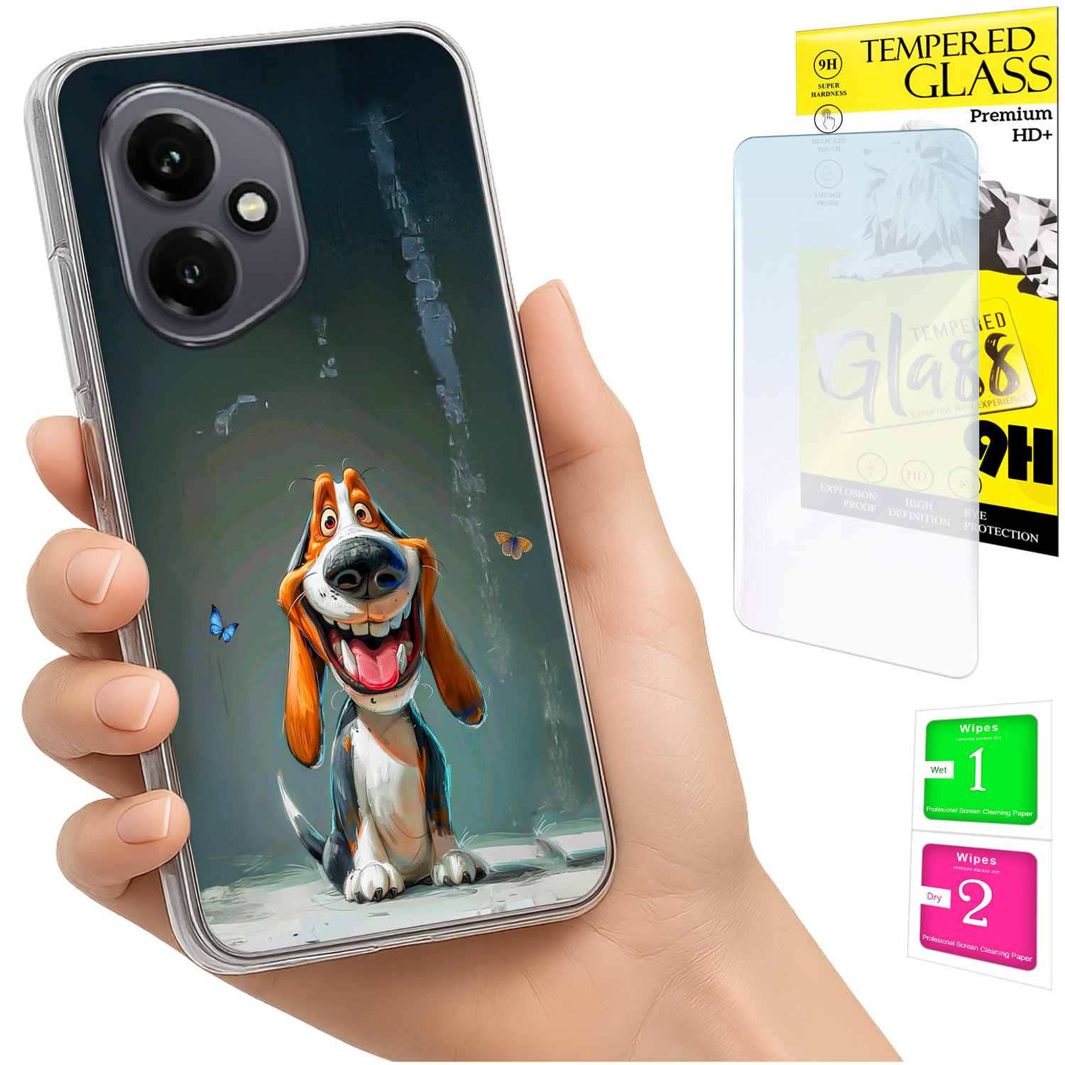 Schutzhülle Für Honor X7d / 400 Smart Photo Case Mit Rückseite Und 9h-glas