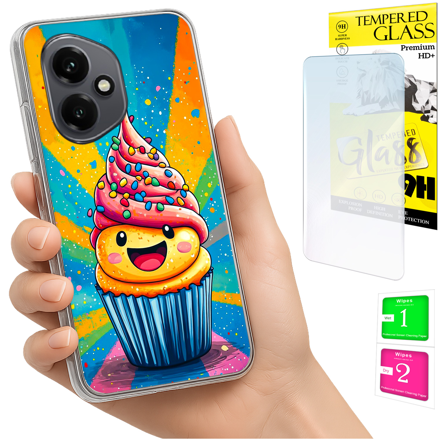 Schutzhülle Für Honor X7d / 400 Smart Photo Case Back Cake + 9h-glas