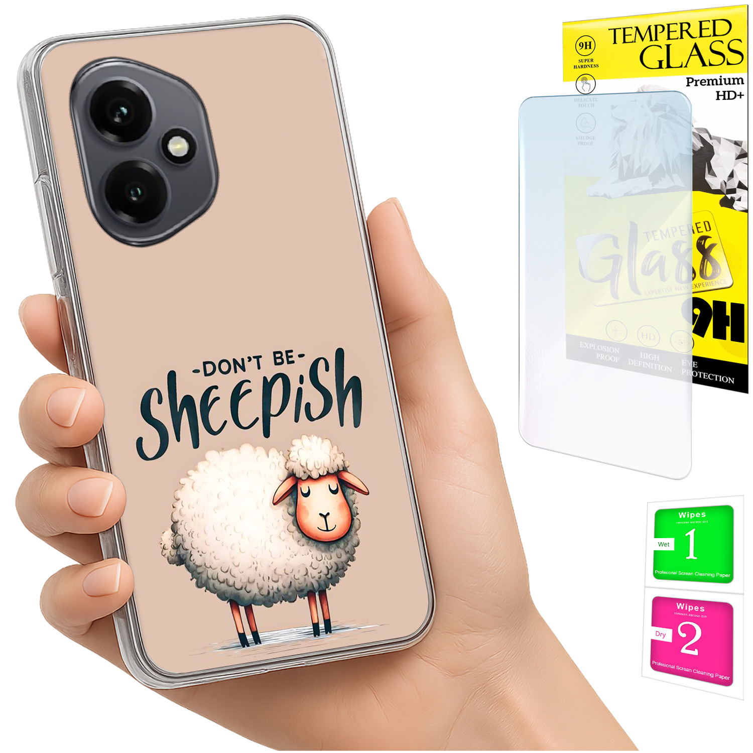 Schutzhülle Für Honor X7d / 400 Smart Photo Case Rückseite Mit Schafmotiv + 9h-glas