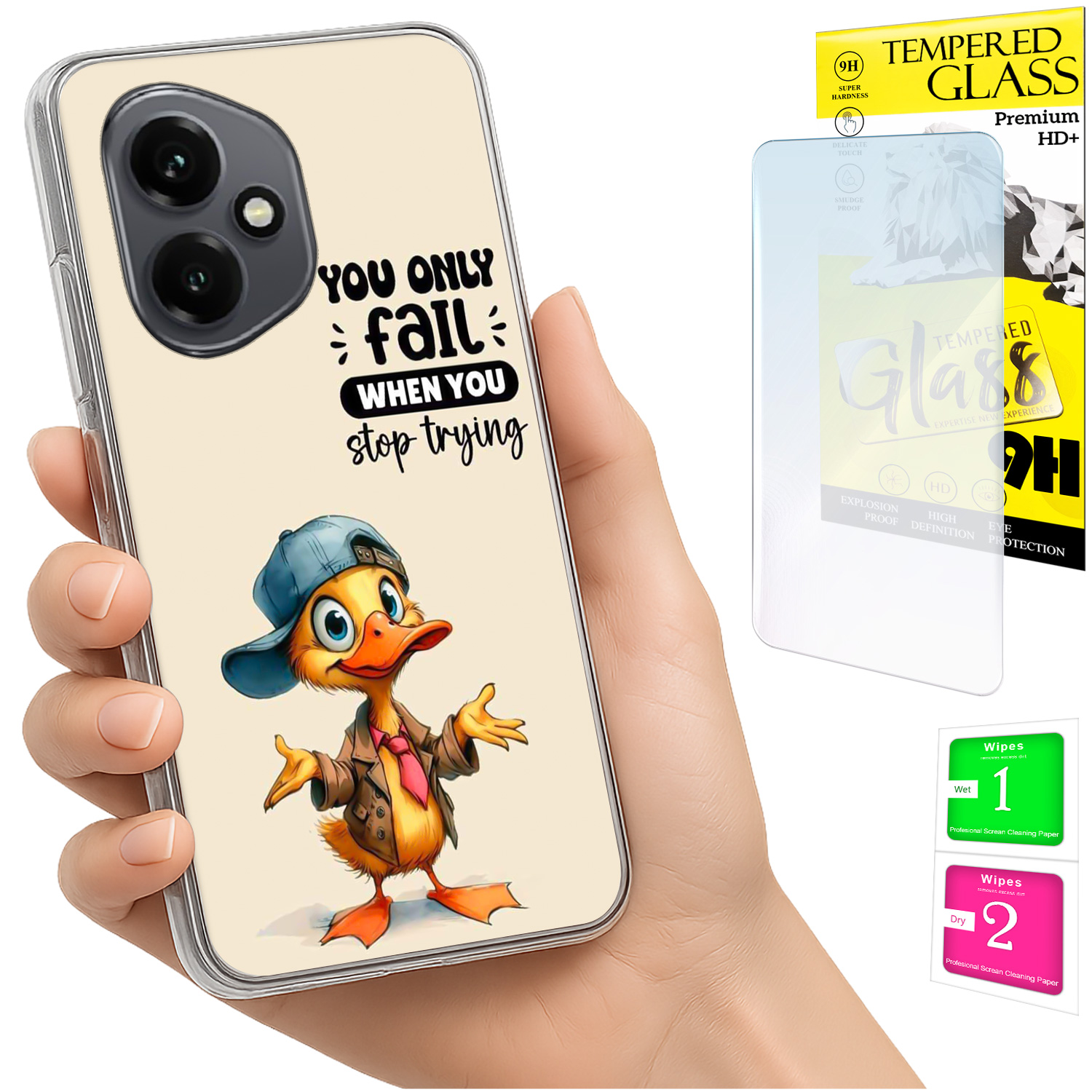 Schutzhülle Für Honor X7d / 400 Smart Photo Case Duck Back + 9h Glas