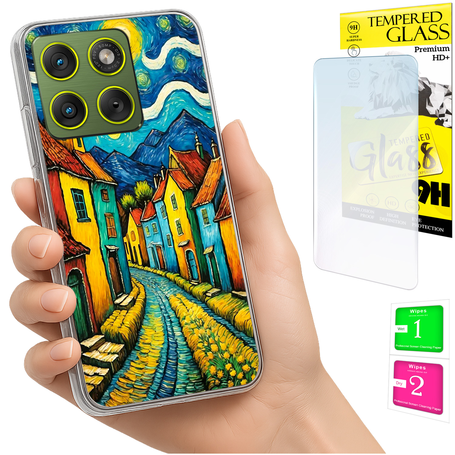 Schutzhülle Für Motorola Edge 70 Mit Foto-rückseite, Grafikdesign + Glas