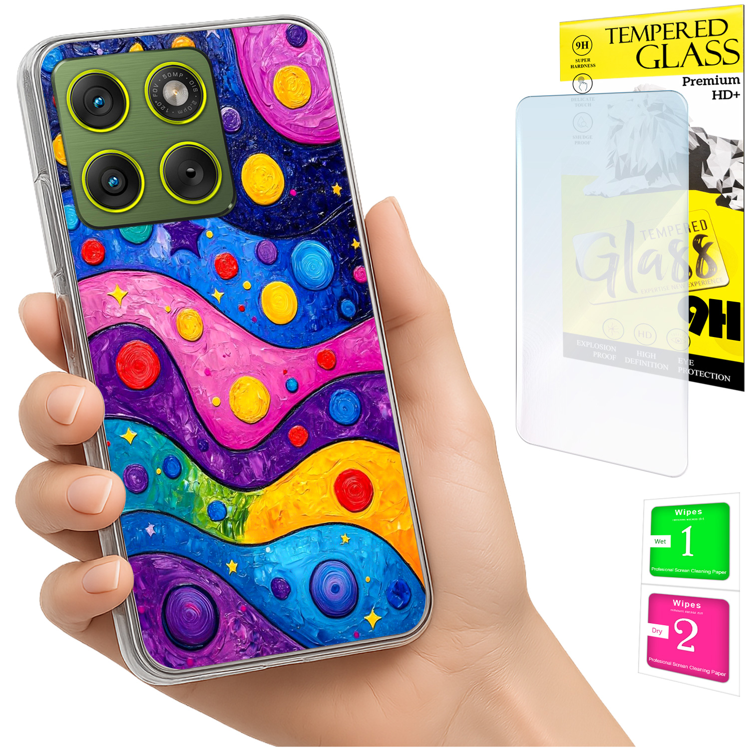 Schutzhülle Für Motorola Edge 70 Mit Foto-rückseite, Wellenmuster Und Glas