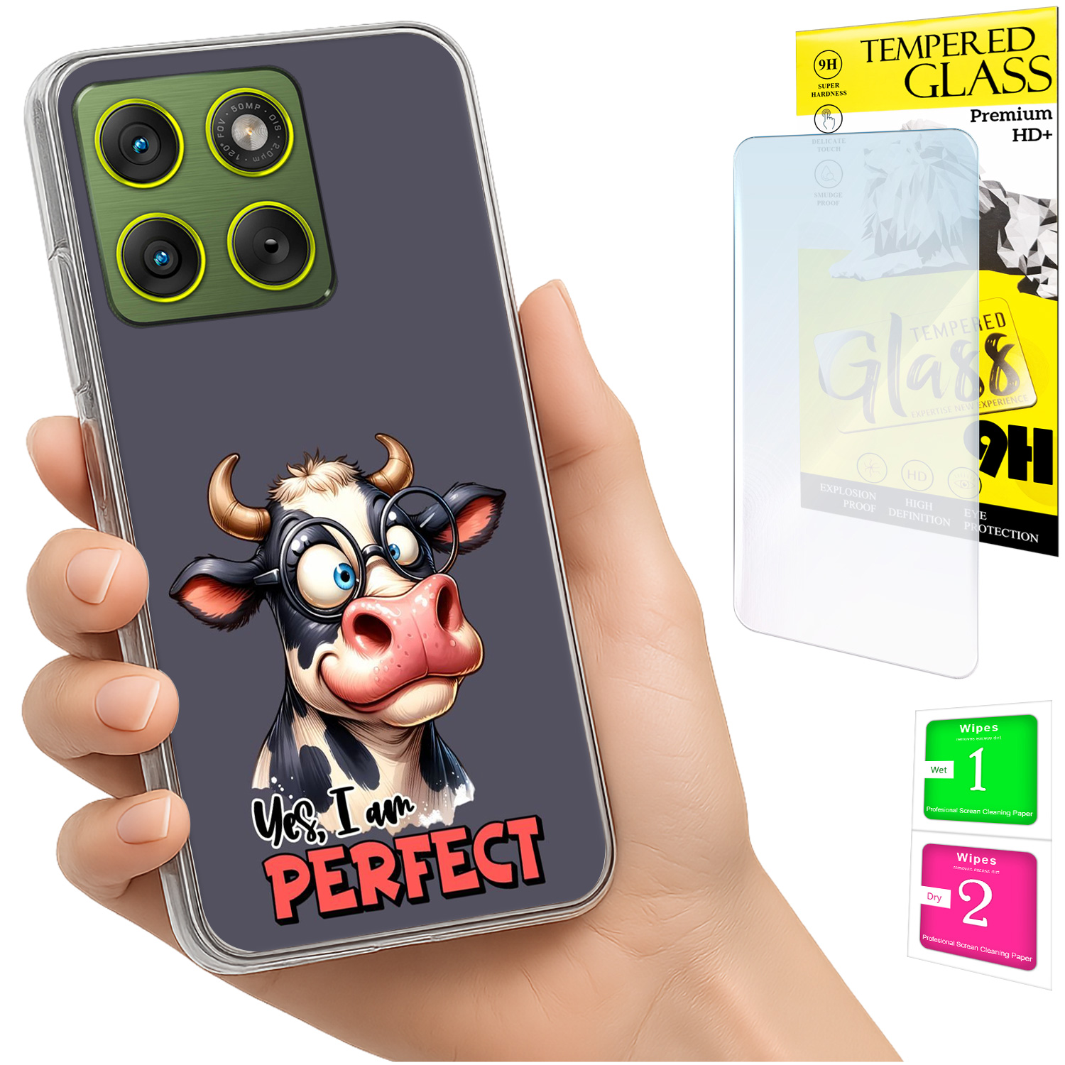 Schutzhülle Für Motorola Edge 70: Foto-rückseite Mit Elefantenmotiv + Glas