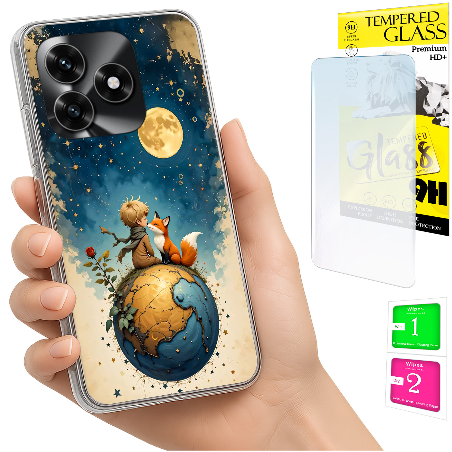 Schutzhülle Für Honor X5c Plus / X5c 4g: Foto-rückseite Aus Lisek-glas + 9h-glas