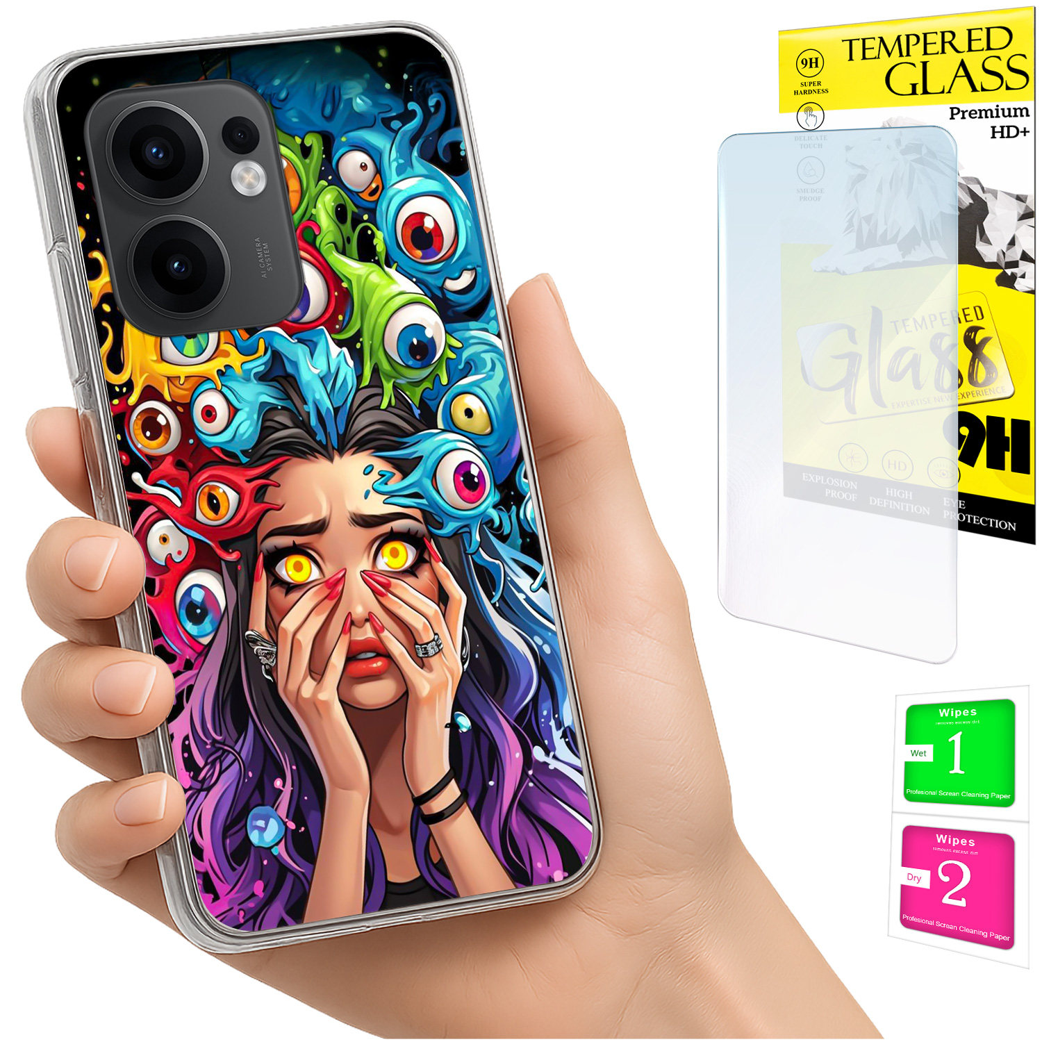 Schutzhülle Für Oppo Reno 13f 5g / 13 Fs 5g (fotohülle, Rückseite, Schutzglas, 9h)