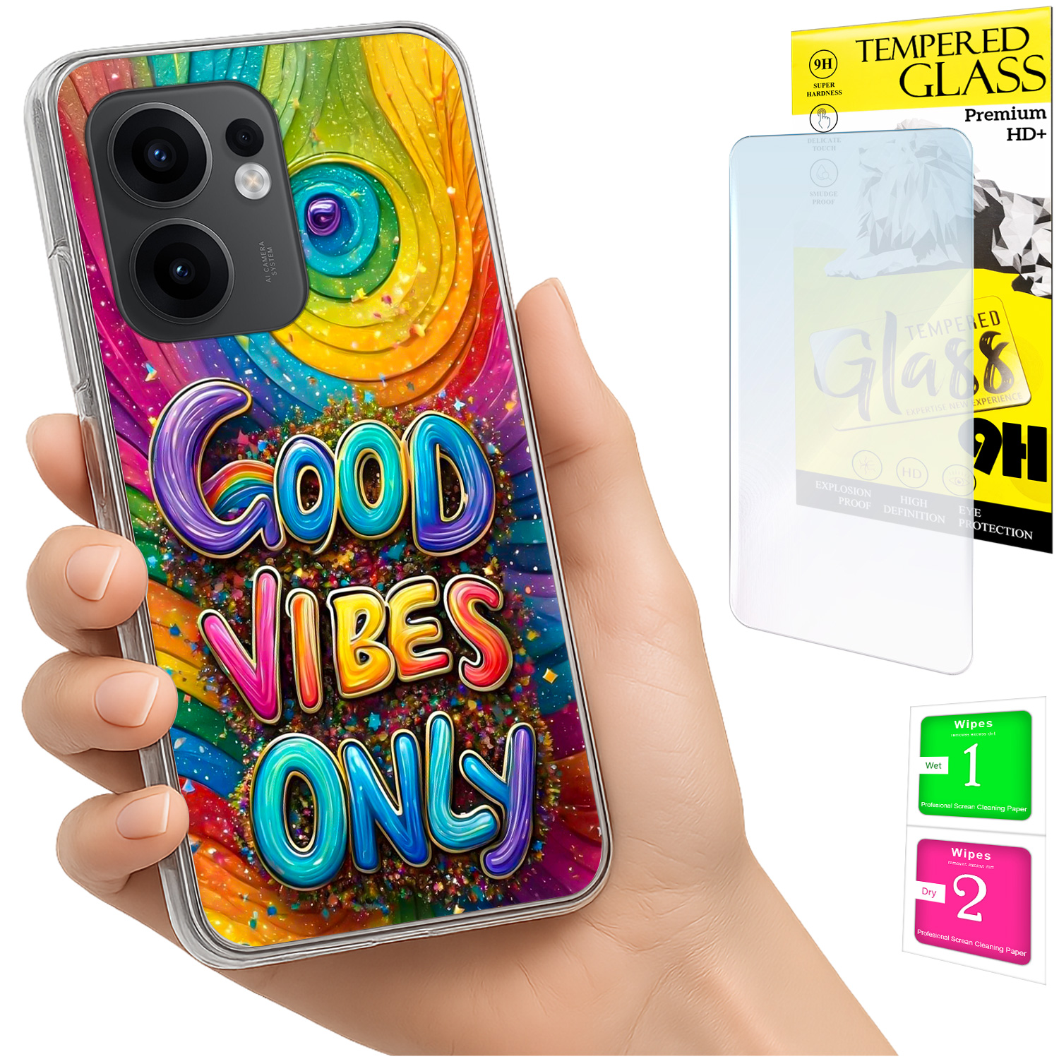 Schutzhülle Für Oppo Reno 13f 5g / 13 Fs 5g Fotohülle Mit Rückseite, Vibes + 9h-glas