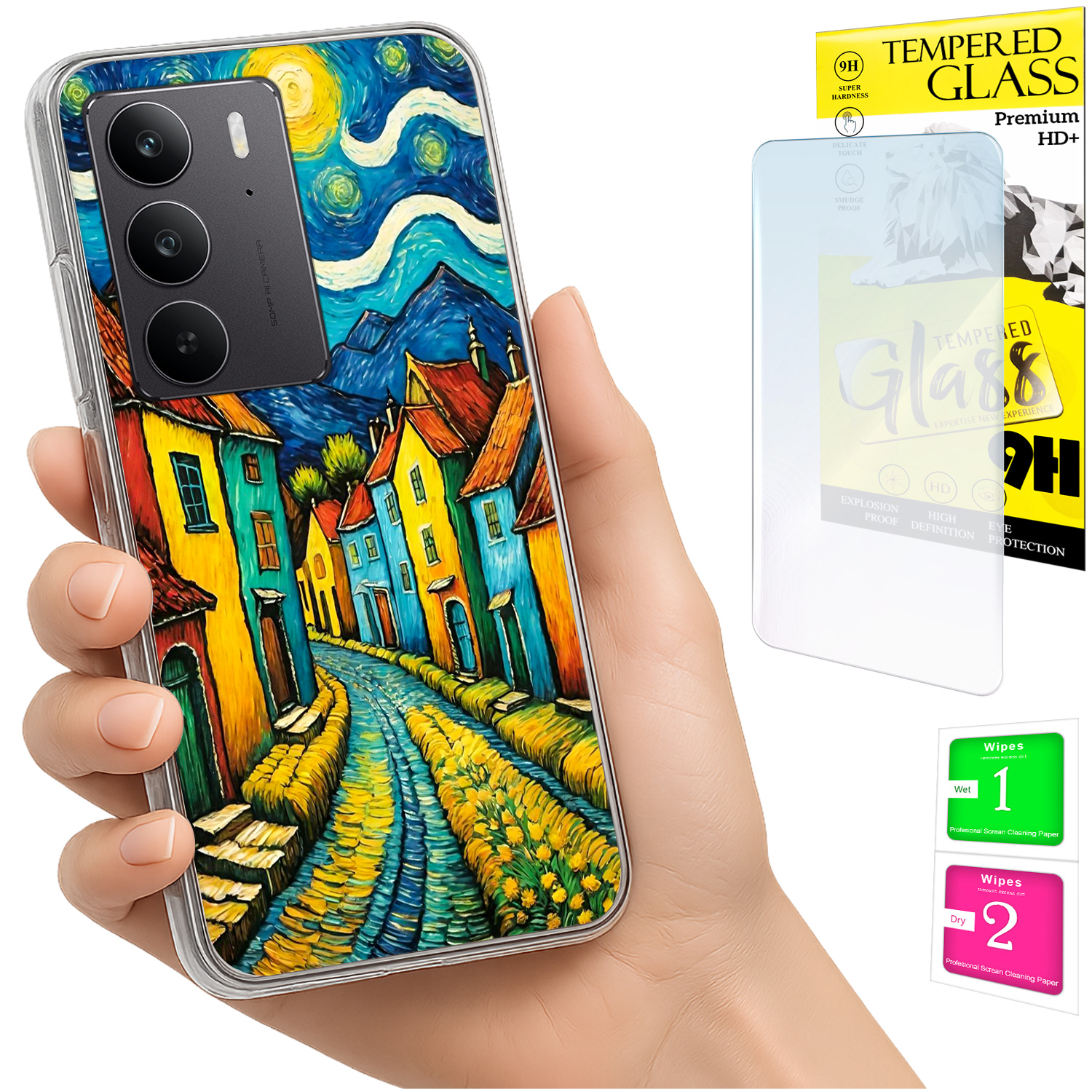 Schutzhülle Für Realme C75 / 14x 5g Mit Foto-rückseite (art) Und 9h-glas