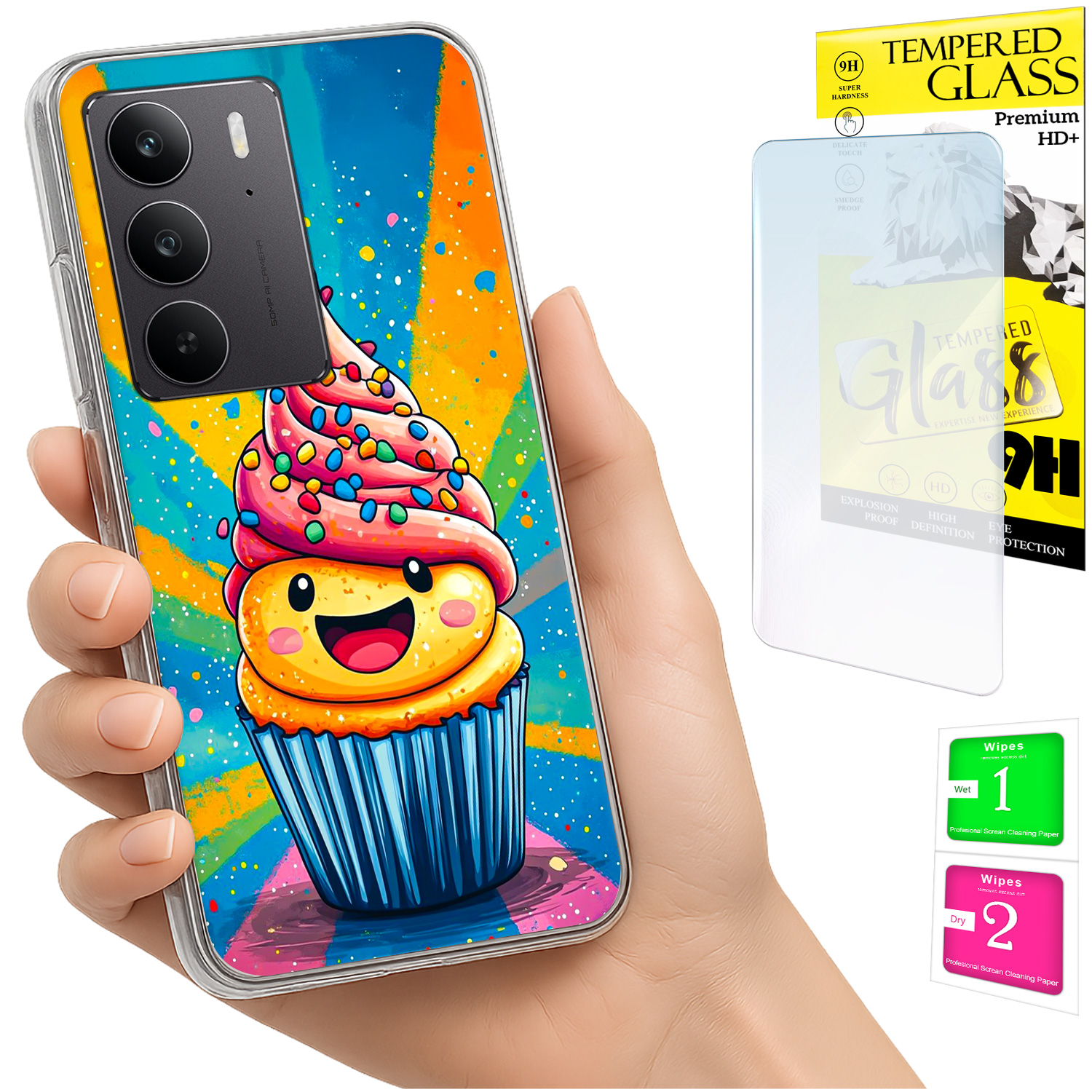 Schutzhülle Für Realme C75 / 14x 5g: Fotohülle Mit Rückseite Aus 9h-glas