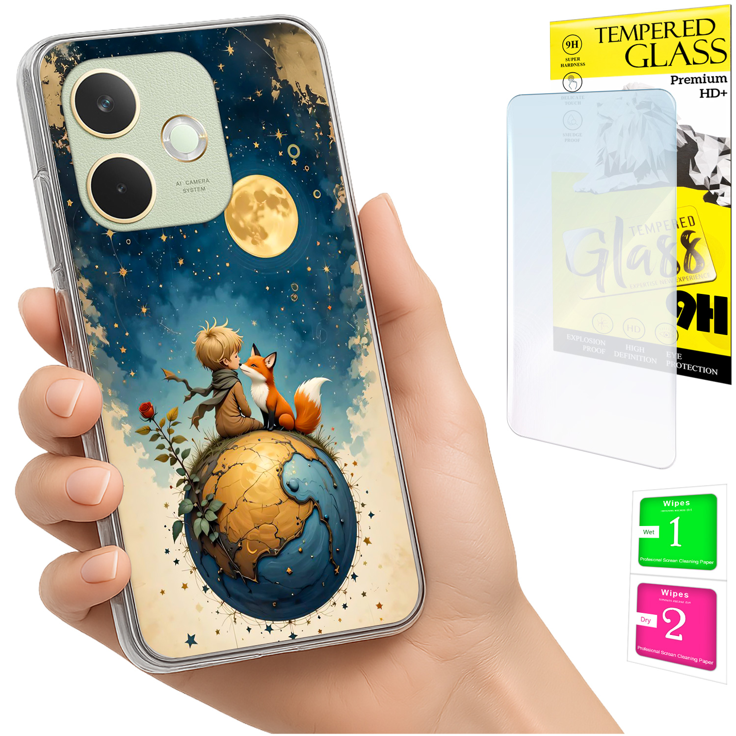 Schutzhülle Für Oppo A5 Pro: Foto-rückseite Mit Lisek-grafik Und 9h-glas