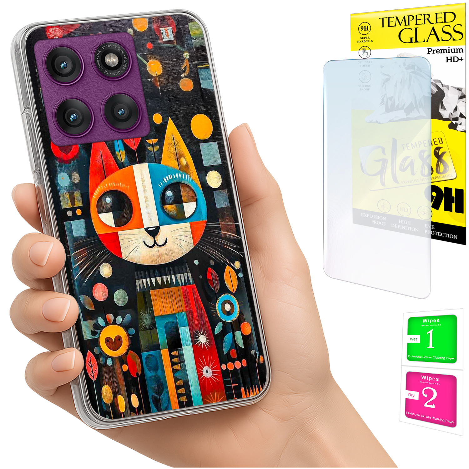 Schutzhülle Für Motorola Edge 60 Pro: Rückseite Mit Fotoschutzhülle Und 9h-glas