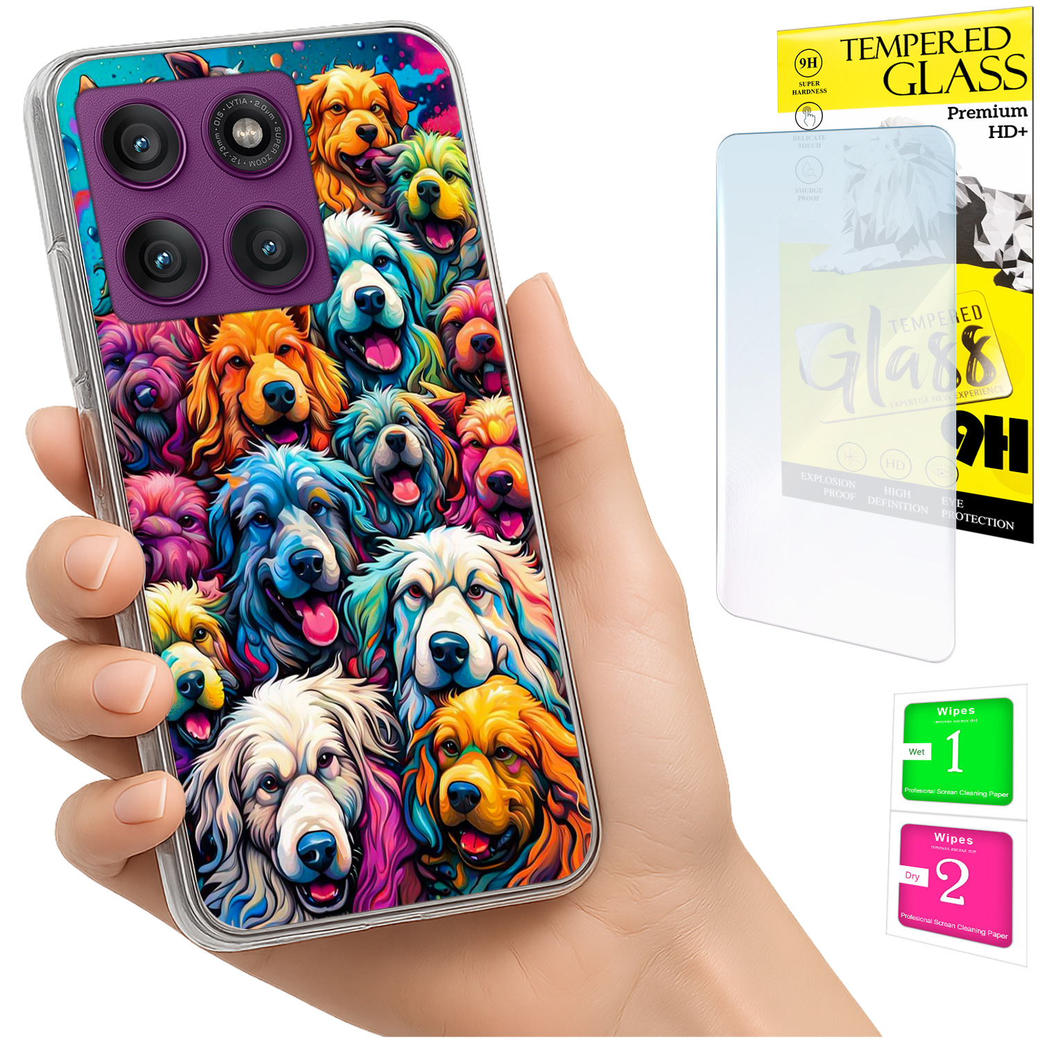 Schutzhülle Für Motorola Edge 60 Pro Fotohülle Mit Rückseite Aus Psy + 9h-glas