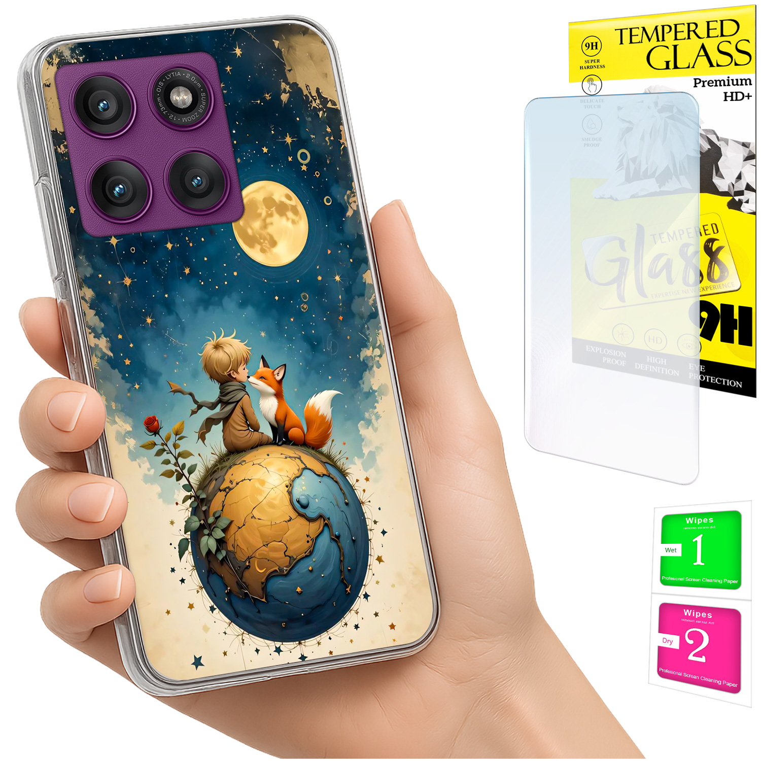 Schutzhülle Für Motorola Edge 60 Pro: Foto-rückseite Mit Lisek-glas + 9h-glas