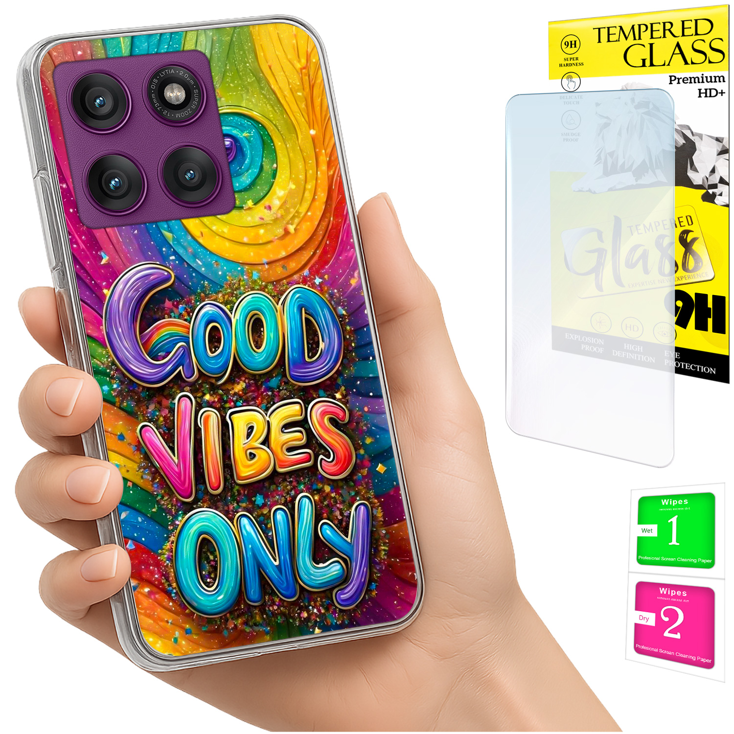 Schutzhülle Für Motorola Edge 60 Pro: Fotohülle Mit Rückseite, Vibes-technologie Und 9h-glas